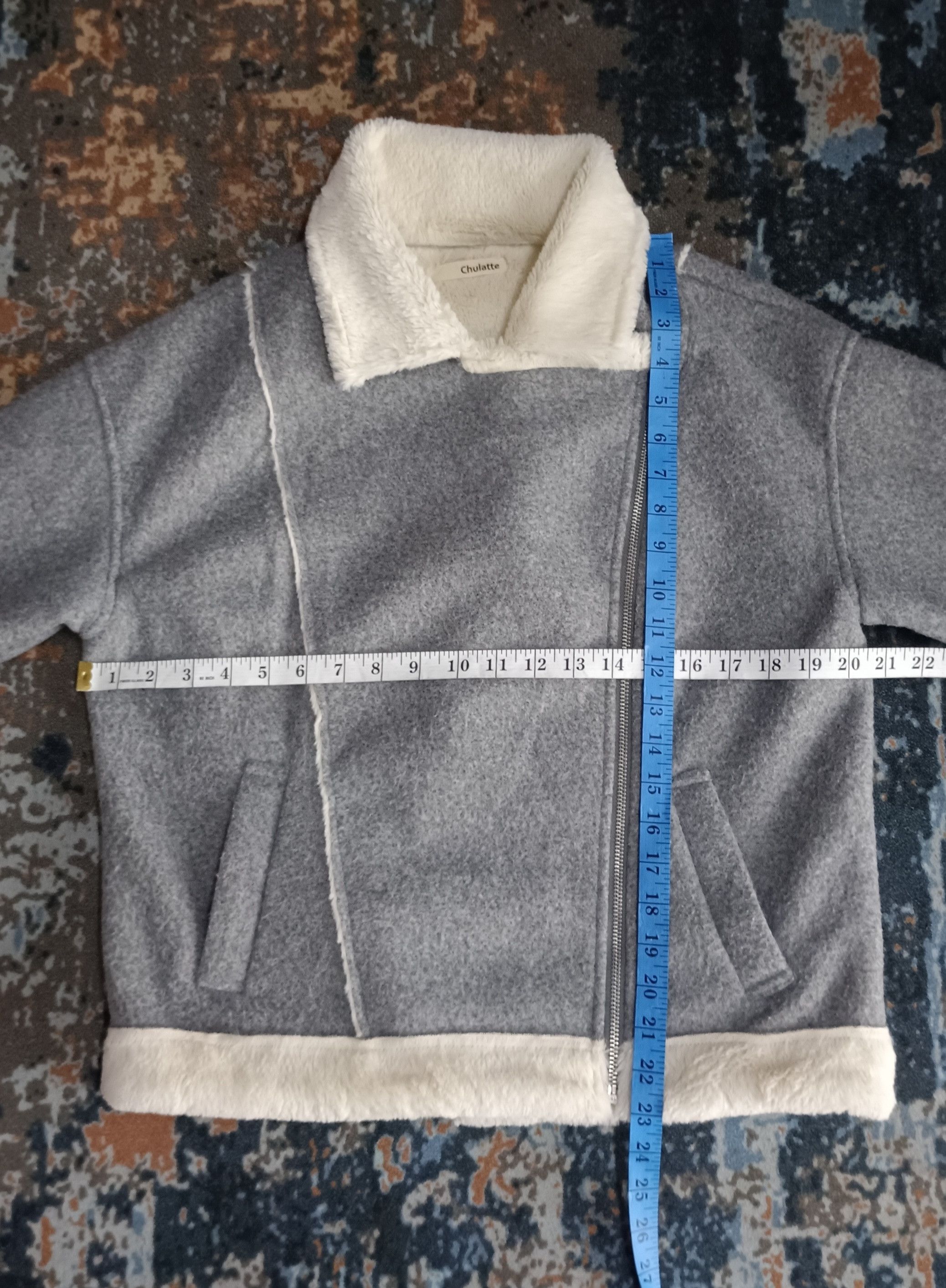 Japanese Brand Vintage🔥 Chulatte Faux Mouton Zip Up Jacket Size M / US 6-8 / IT 42-44 - 15 Thumbnail