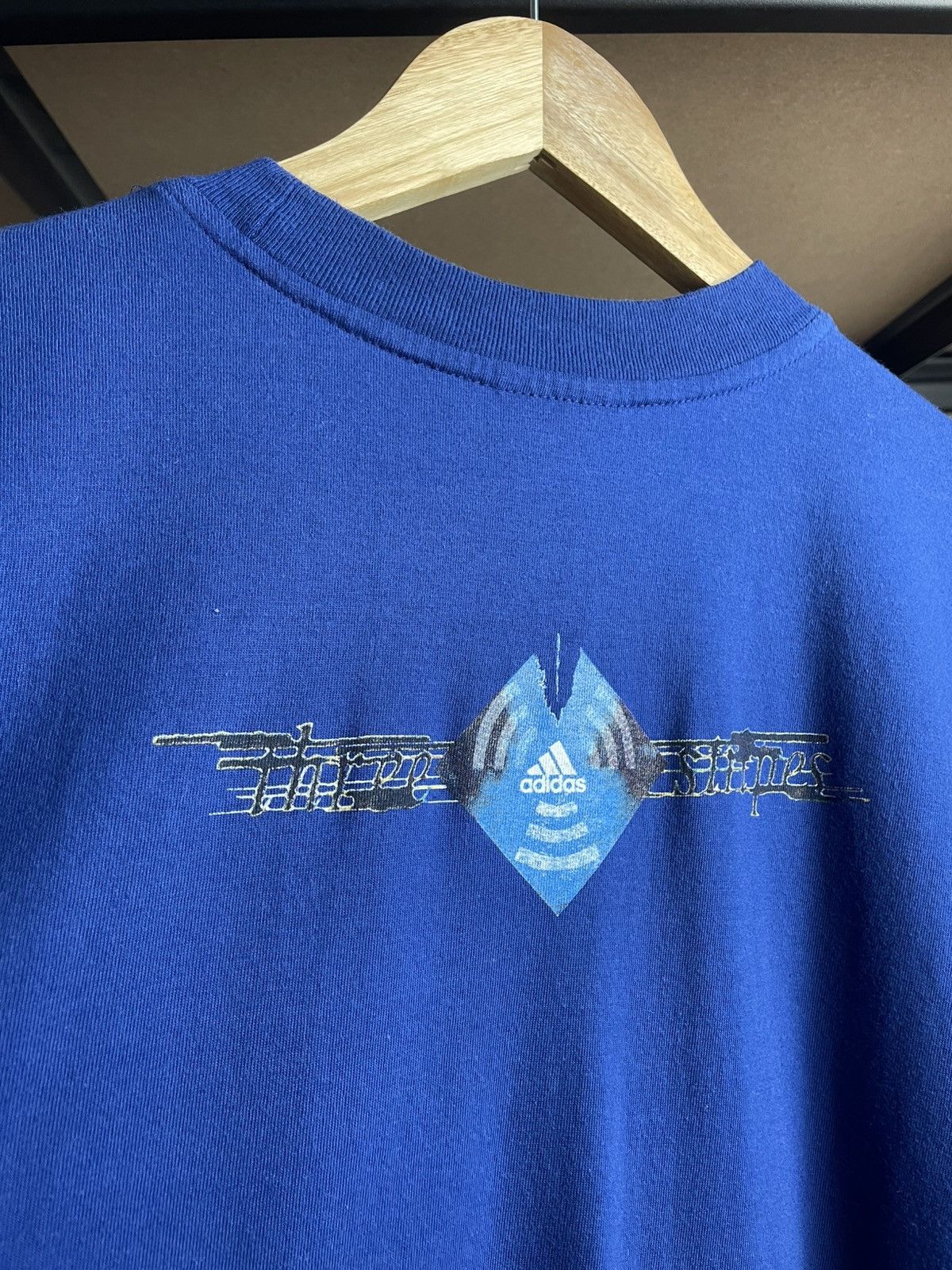 Adidas Vintage Adidas Three Stripes Blue Short Sleeve Size US L / EU 52-54 / 3 - 6 Thumbnail