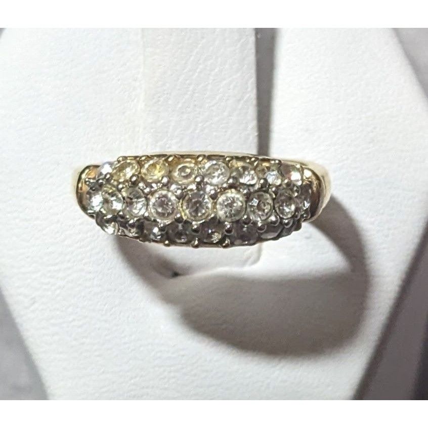 Other Elegant Glam Triple Crystal Layer Gold Tone Ring Size 5 Size ONE SIZE - 1 Thumbnail