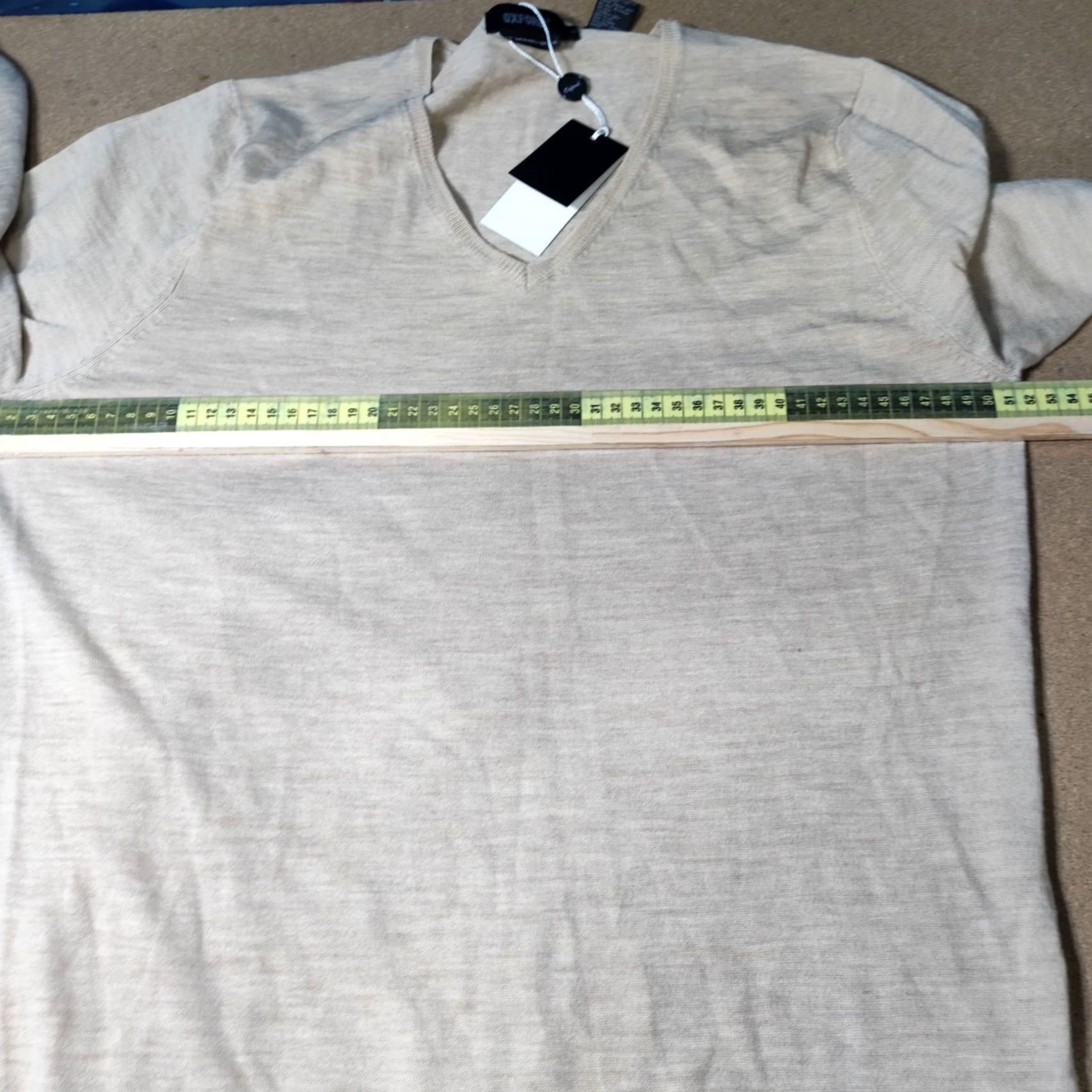Vintage Oxford Mens Beige Pullover Knitted Sweater 100% Merino Wool Size XL Jumper Size US XL / EU 56 / 4 - 7 Thumbnail