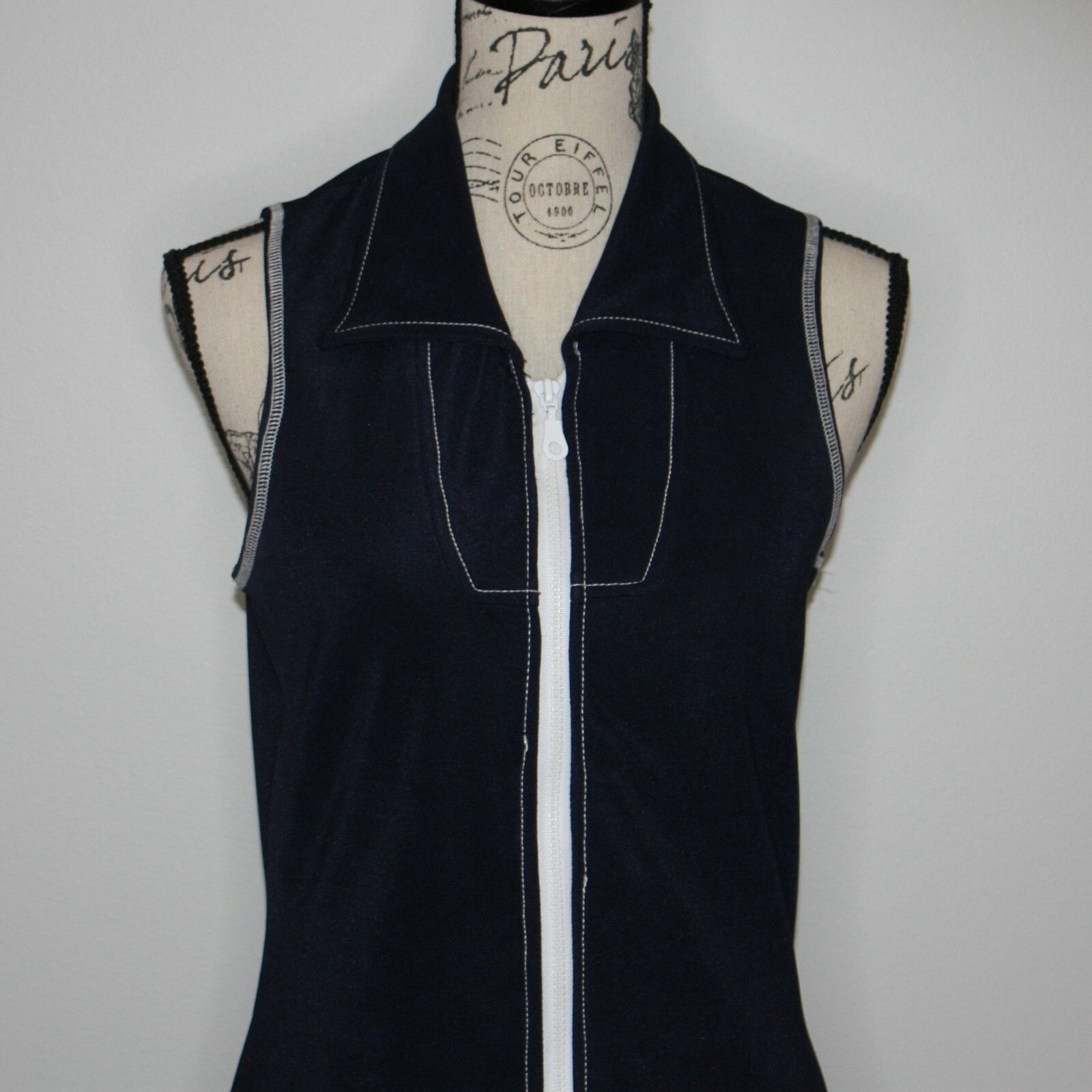 Other Navy Blue with White Contrast Zip Front Dress in size Medium Size M / US 6-8 / IT 42-44 - 8 Thumbnail