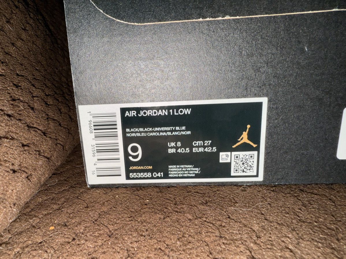 Jordan Brand Nike Air Jordan 1 “UNC Blue” black/university blue NEW w/Box Size US 9 / EU 42 - 6 Thumbnail