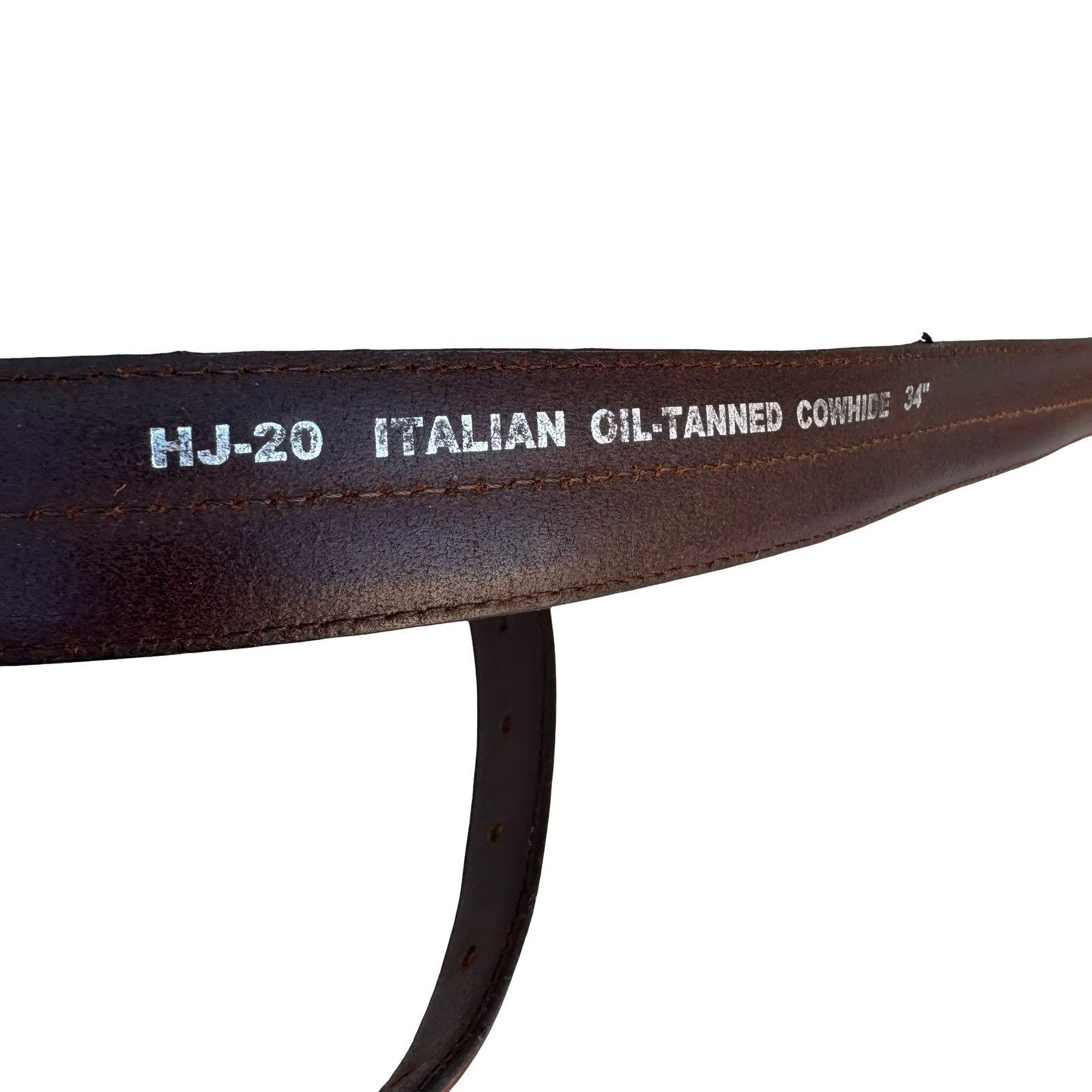 Other HJ-20 Italian Oil-Tanned Cowhide Leather Belt Brown Size 34 Size 34 - 6 Thumbnail