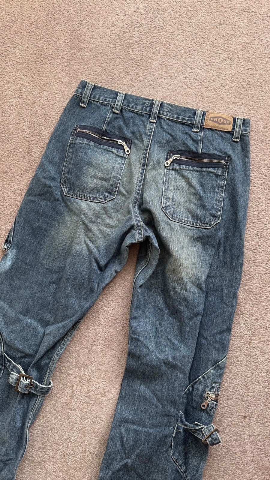 Hysteric Glamour Vintage Flared Jeans Y2K distressed washed denim cargo pants Size US 33 - 4 Thumbnail