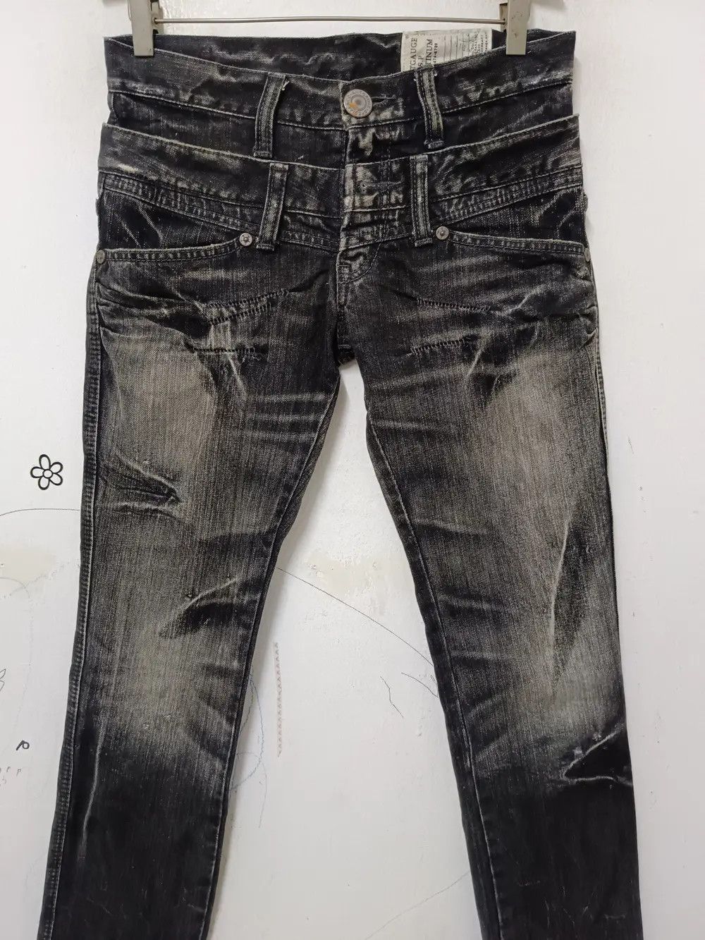 Japanese Brand Flare Distressed Antgauge Jeans Size US 30 / EU 46 - 2 Thumbnail