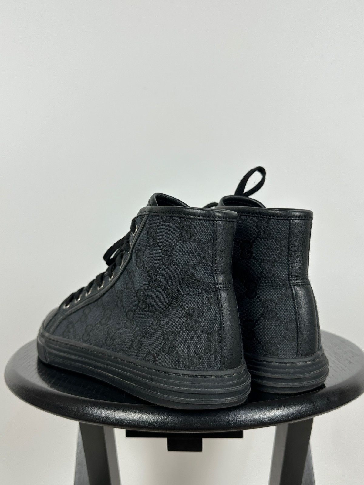 Gucci Gucci 426188 GG Leather/Canvas Monogram High Top Sneaker Size US 5.5 / EU 38 - 5 Thumbnail