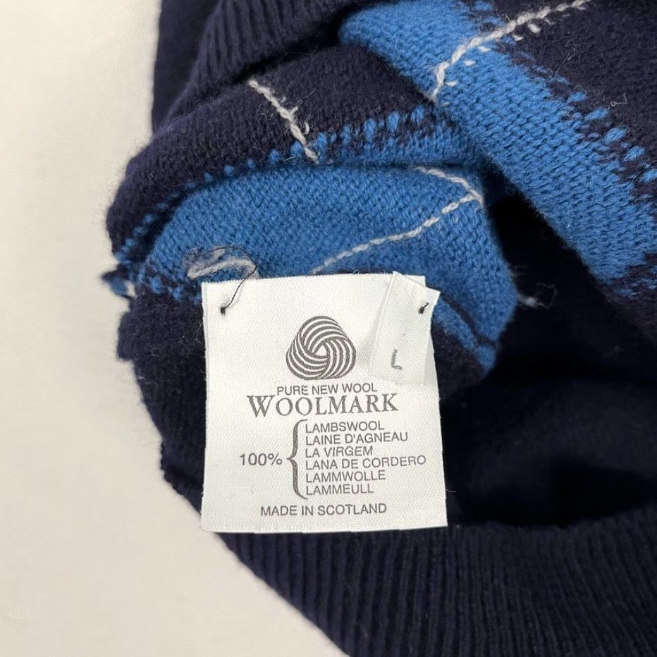 Pringle Of Scotland VINTAGE Pringle of Scotland Sport Sweater Mens L Blue Argyle Jumper Wool Lambs Wool Grandpa Size US L / EU 52-54 / 3 - 3 Thumbnail