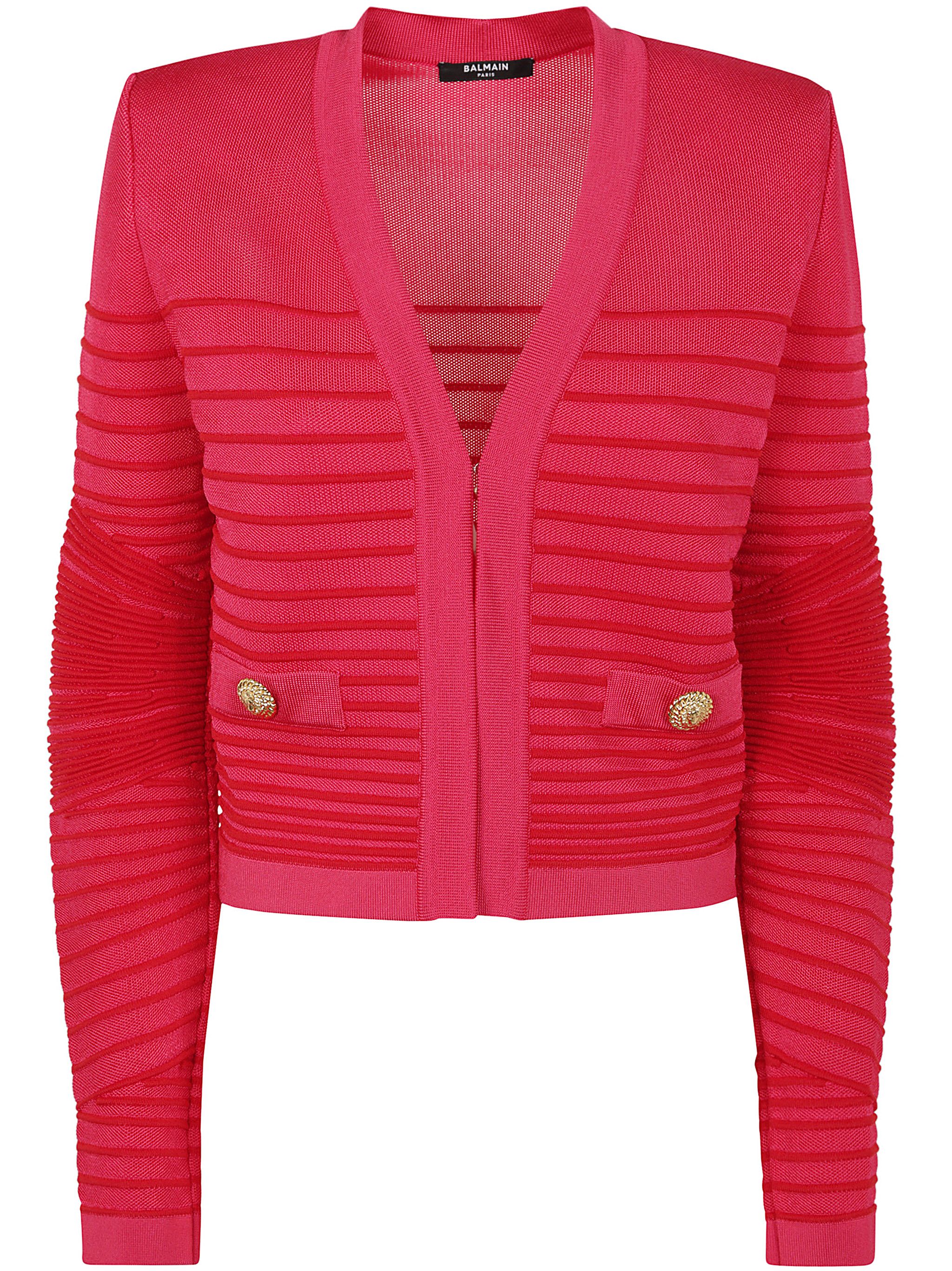 Balmain LON SLEEVES SIDE TO SIDE FLECHAGE KNIT CARDIGAN Size M / US 6-8 / IT 42-44 - 1 Thumbnail