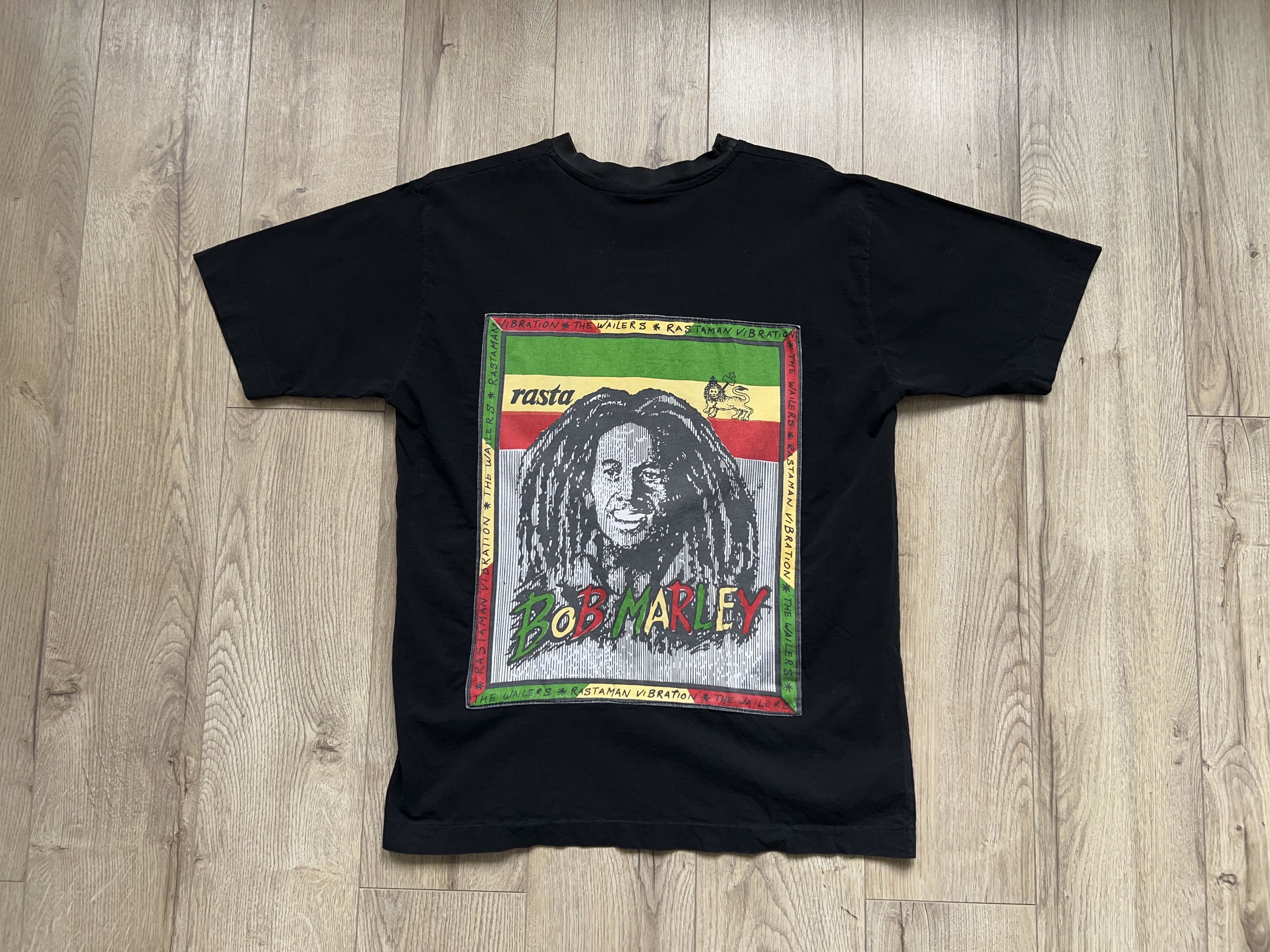 Bob Marley × Vintage Mens Rasta Bob Marley Black Hand Made T Shirt Tee Size US M / EU 48-50 / 2 - 1 Thumbnail