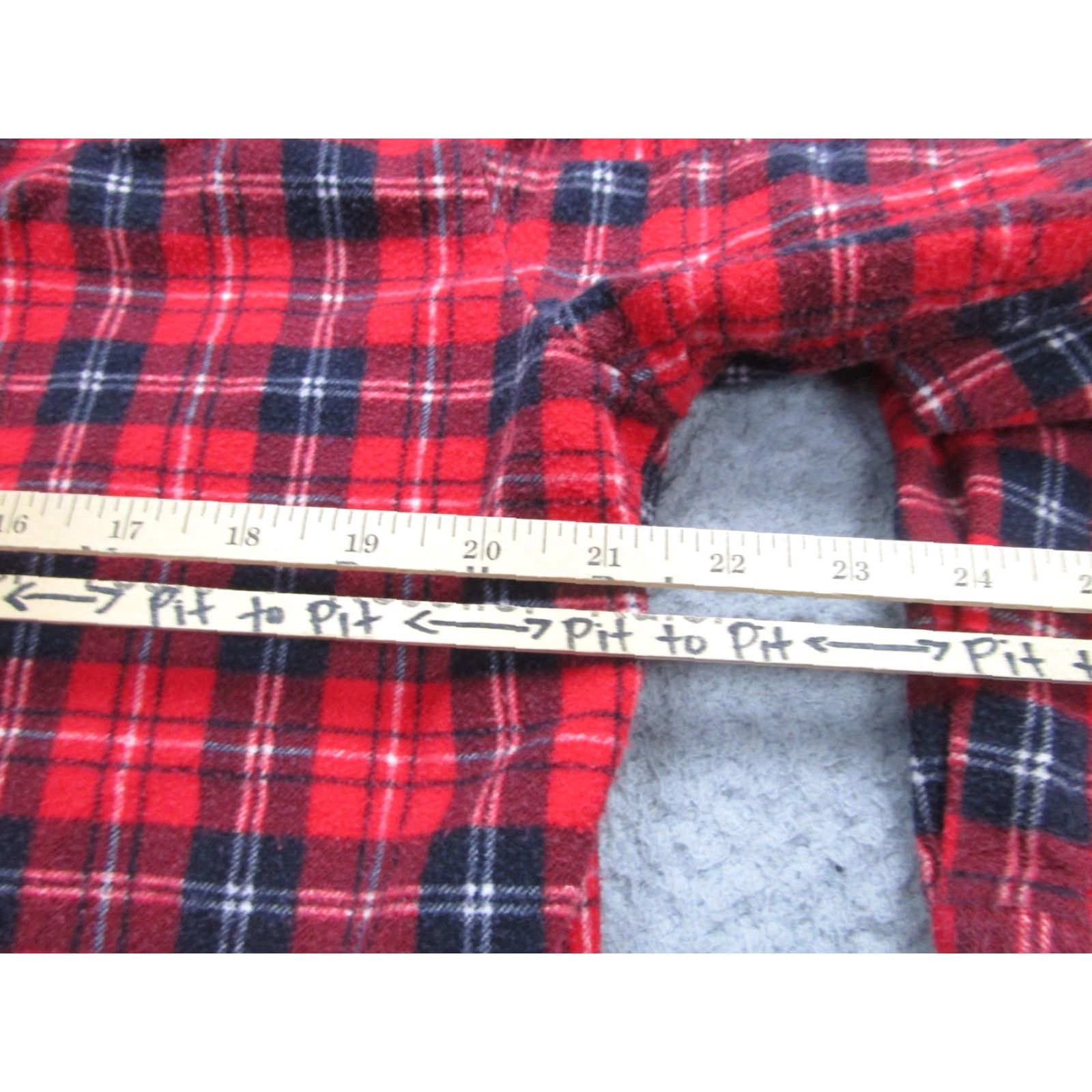 JCPenney The Men's Shop Shirt Mens Medium Red Black Plaid Flannel Button Up Long Sleeve Size US M / EU 48-50 / 2 - 7 Thumbnail