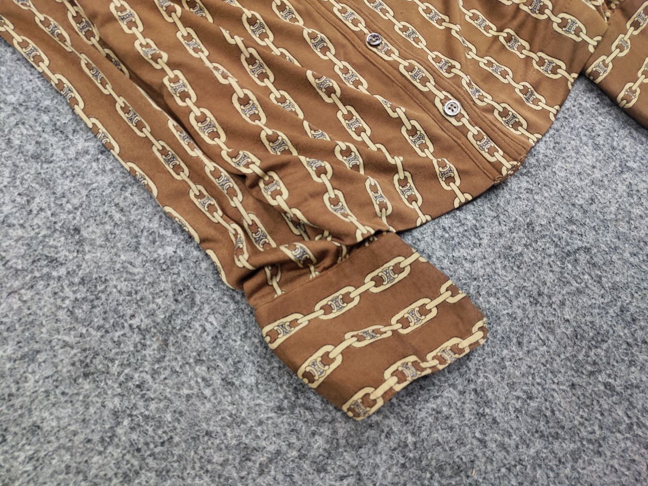 Celine Vintage 70's Celine Pure Silk Monogram Logo Blouse Shirt Size M / US 6-8 / IT 42-44 - 5 Thumbnail