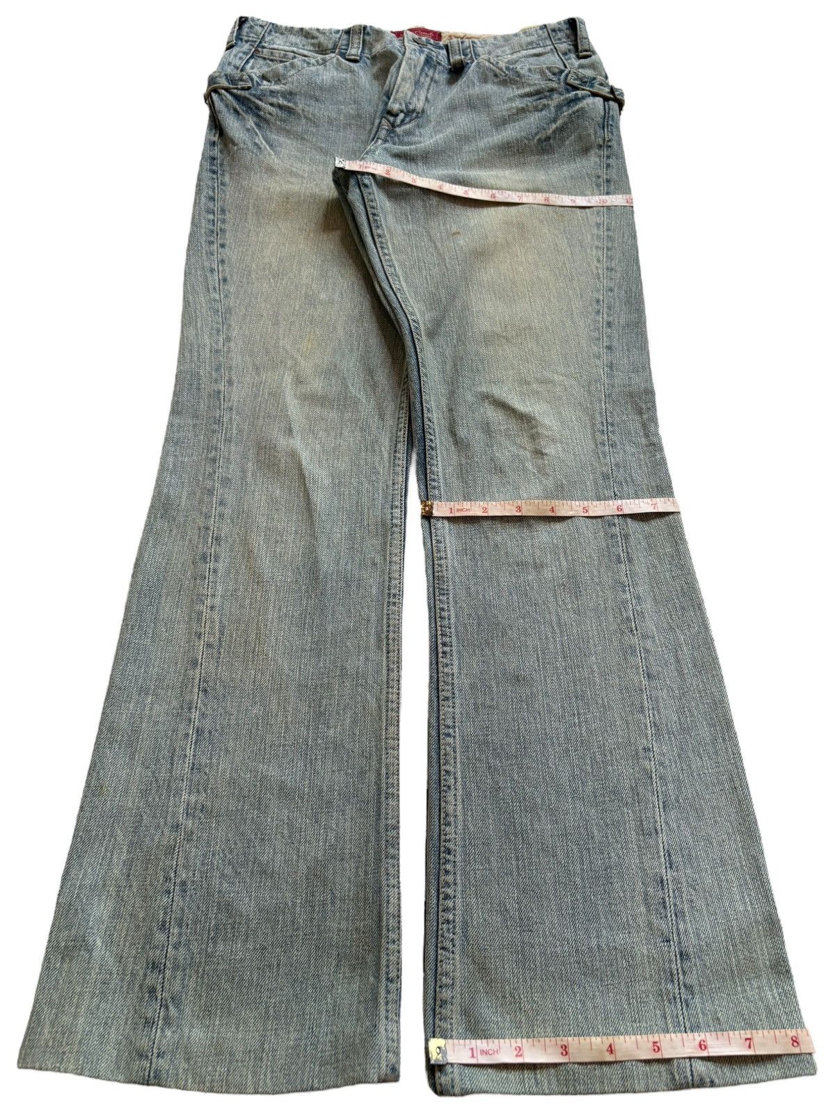 Japanese Brand Vintage Japanese Brand Mud Wash Spiral Leg Buckle Flare Jean Size US 30 / EU 46 - 14 Thumbnail
