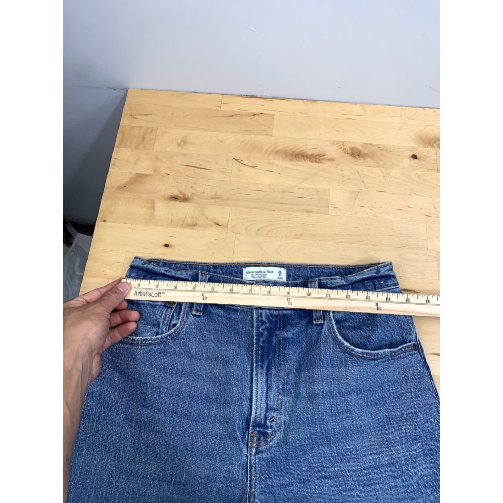 Abercrombie & Fitch Abercrombie & Fitch Jeans Womens 28 Regular Straight 90s High Rise Blue 12124 Size 28" / US 6 / IT 42 - 5 Thumbnail