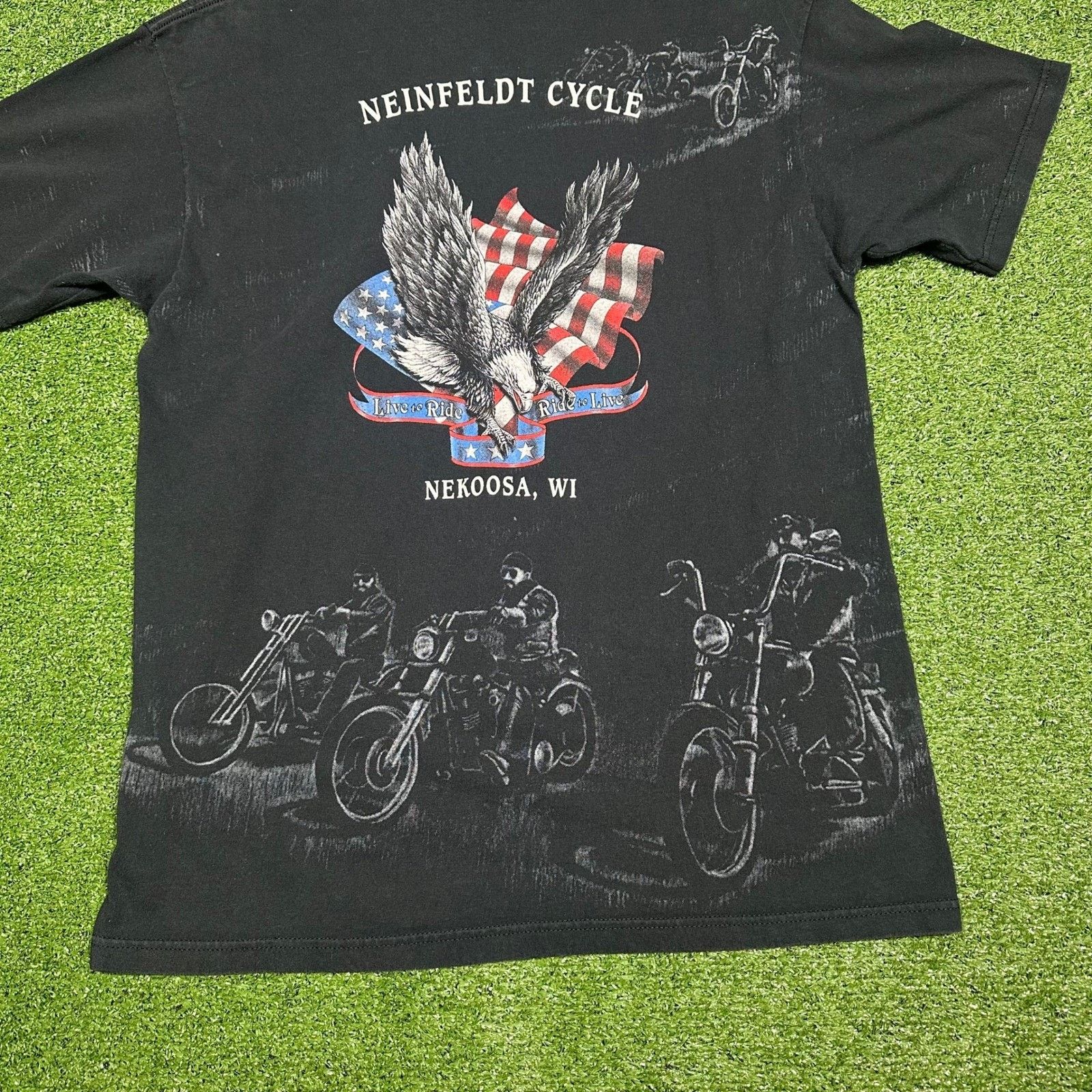 Anvil Vintage 90s Bald Eagle Break Biker AOP Men's XL Size US XL / EU 56 / 4 - 9 Thumbnail
