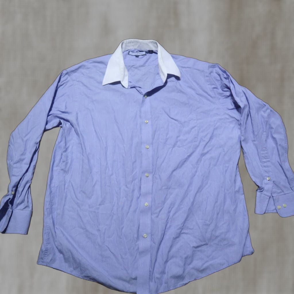 Tommy Hilfiger Tommy Hilfiger Blue Shirt Button-Down Regular Fit Long Sleeve XL Men Size US XL / EU 56 / 4 - 1 Thumbnail
