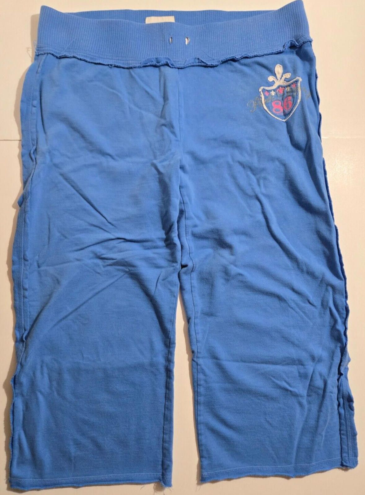 Designer Victorias Secret PINK Vintage Capri Sweatpants Wide Royalty Size 32" / US 10 / IT 46 - 1 Thumbnail