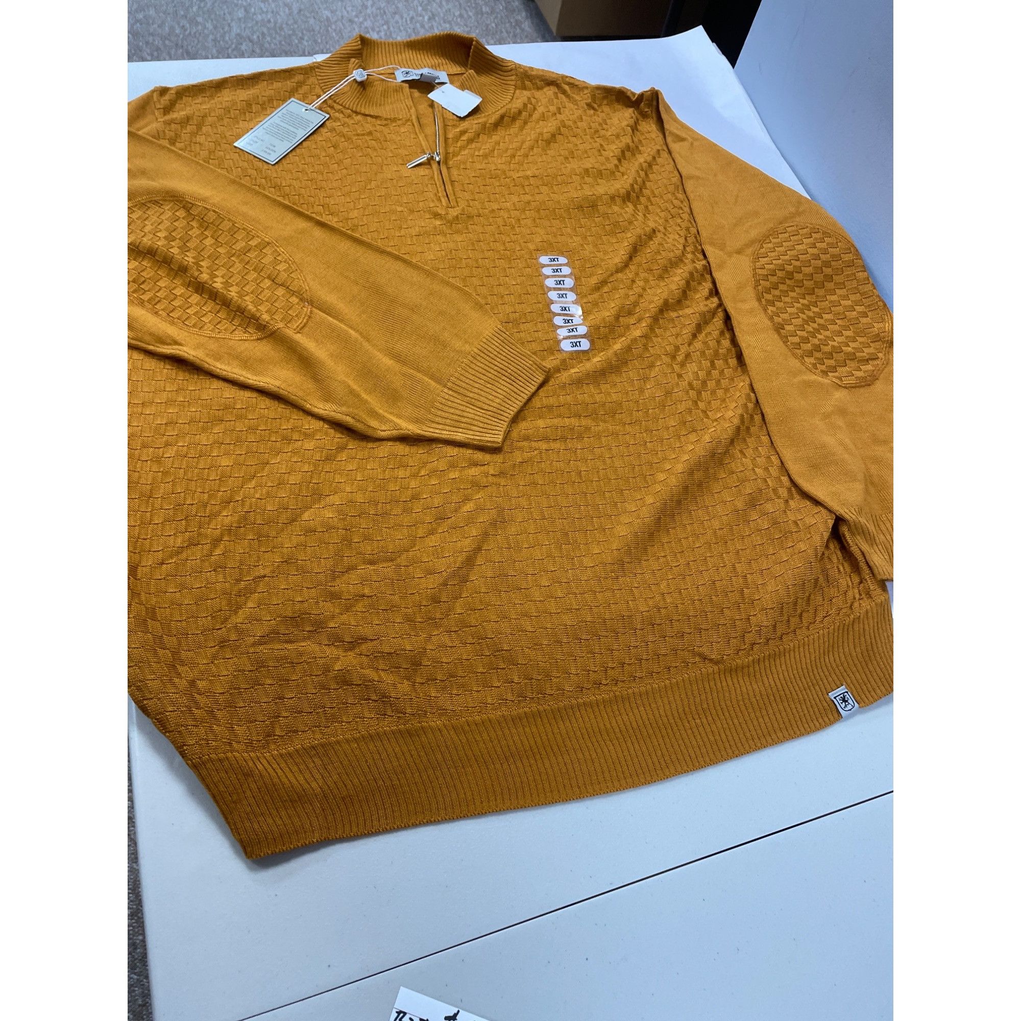 Stacy Adams Stacy Adams Mens Gold Rust Knit Casual Dress Sweater Size 3X Size US XXL / EU 58 / 5 - 7 Thumbnail