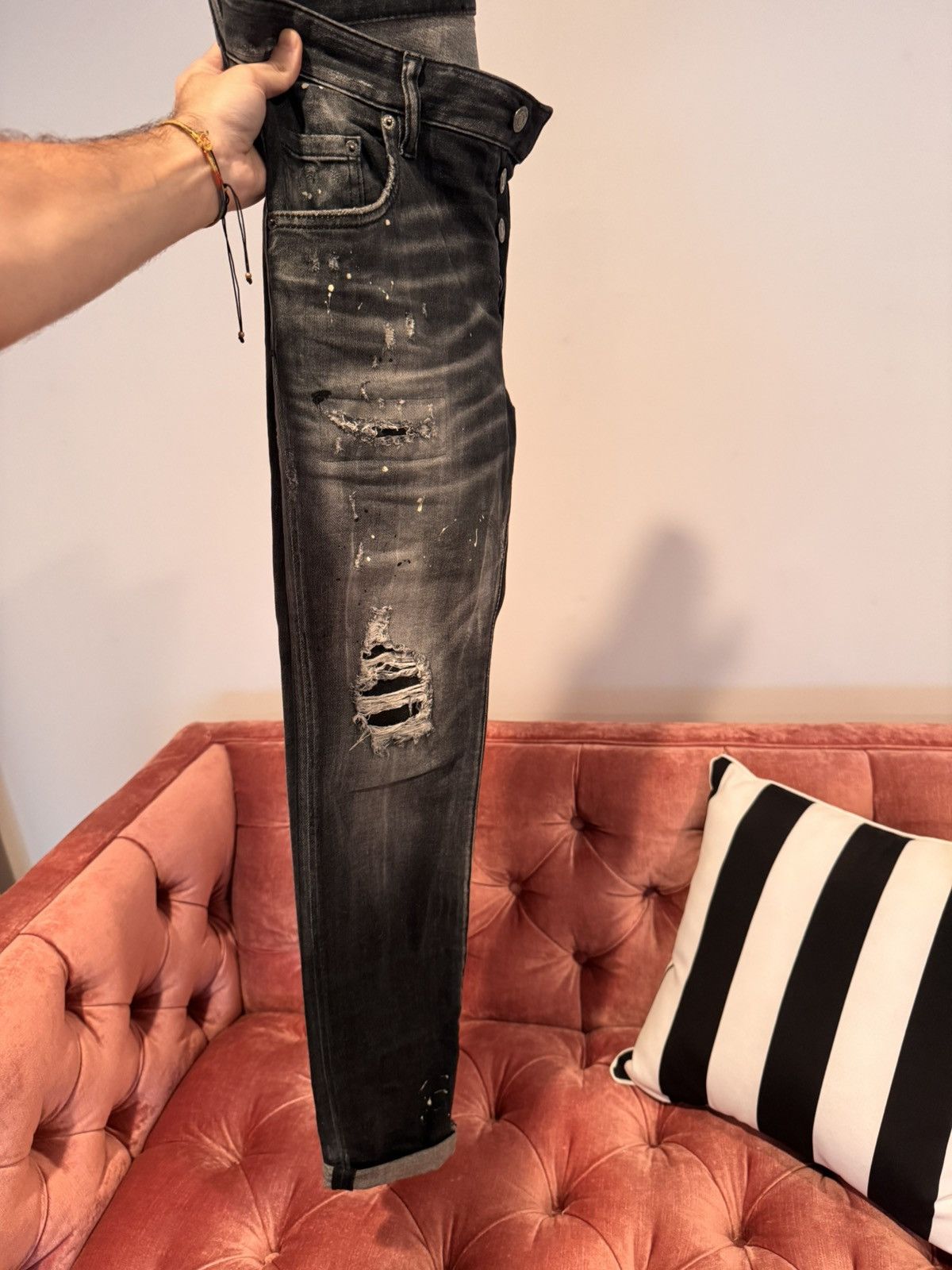 Dsquared2 dsquared2 black ripped slim jeans Size US 30 / EU 46 - 8 Thumbnail