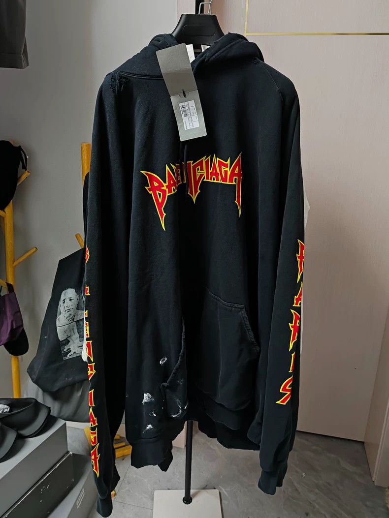 Balenciaga BalenciagaSS22 Band Lightning Flame Pullover Long Sleeve Sw Size US XXL / EU 58 / 5 - 1 Thumbnail