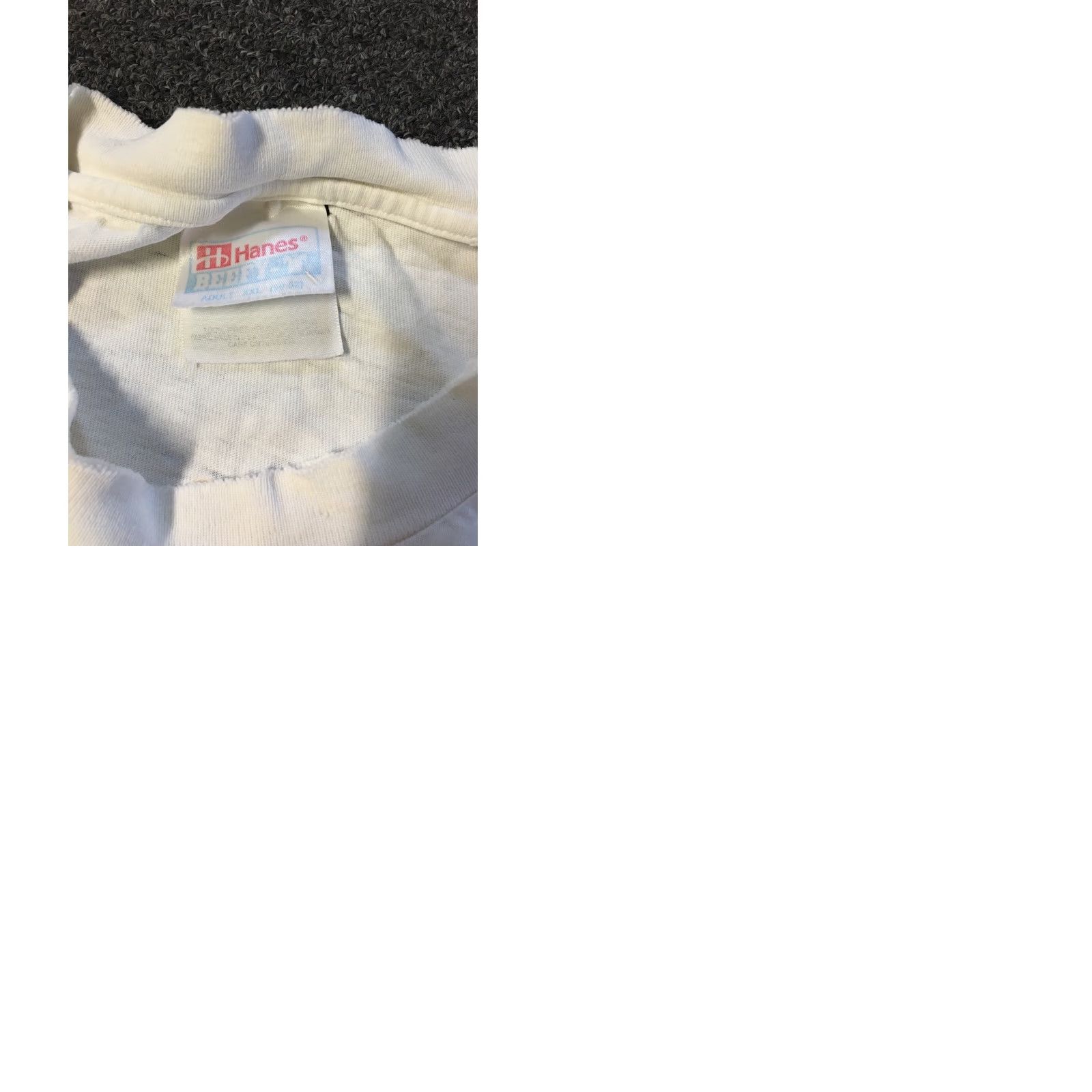 Hanes VINTAGE Islands Deck Construction Thrashed Faded Shirt XXL Men White 90s Grunge Surf Punk Rock (T-Shirt) Size US XXL / EU 58 / 5 - 9 Thumbnail