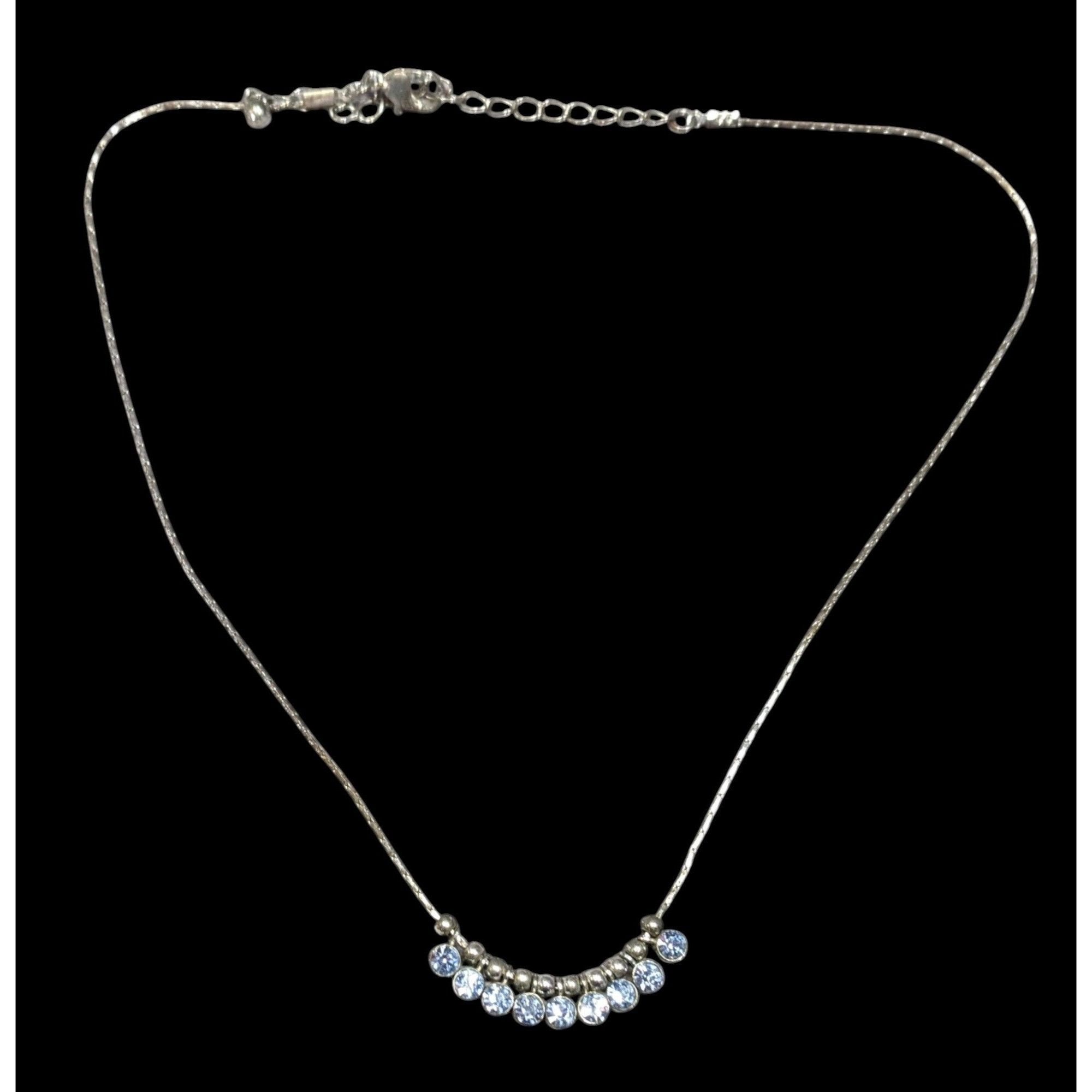 Other Simple Elegant Blue Gemmed Silver Tone Necklace Size ONE SIZE - 1 Thumbnail