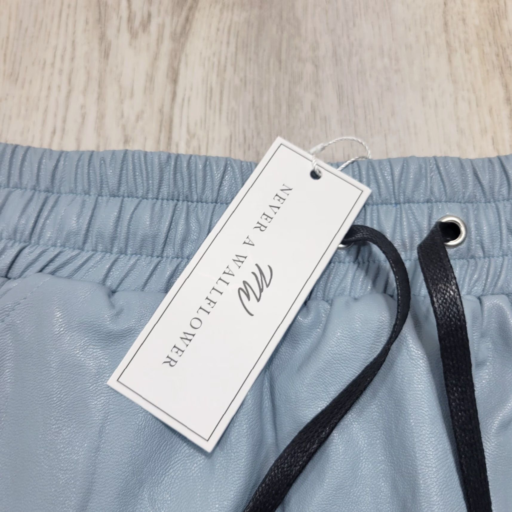 Vintage Never A Wallflower Skirt Mini Blue Faux Leather XS Size 26" / US 2 / IT 38 - 3 Thumbnail