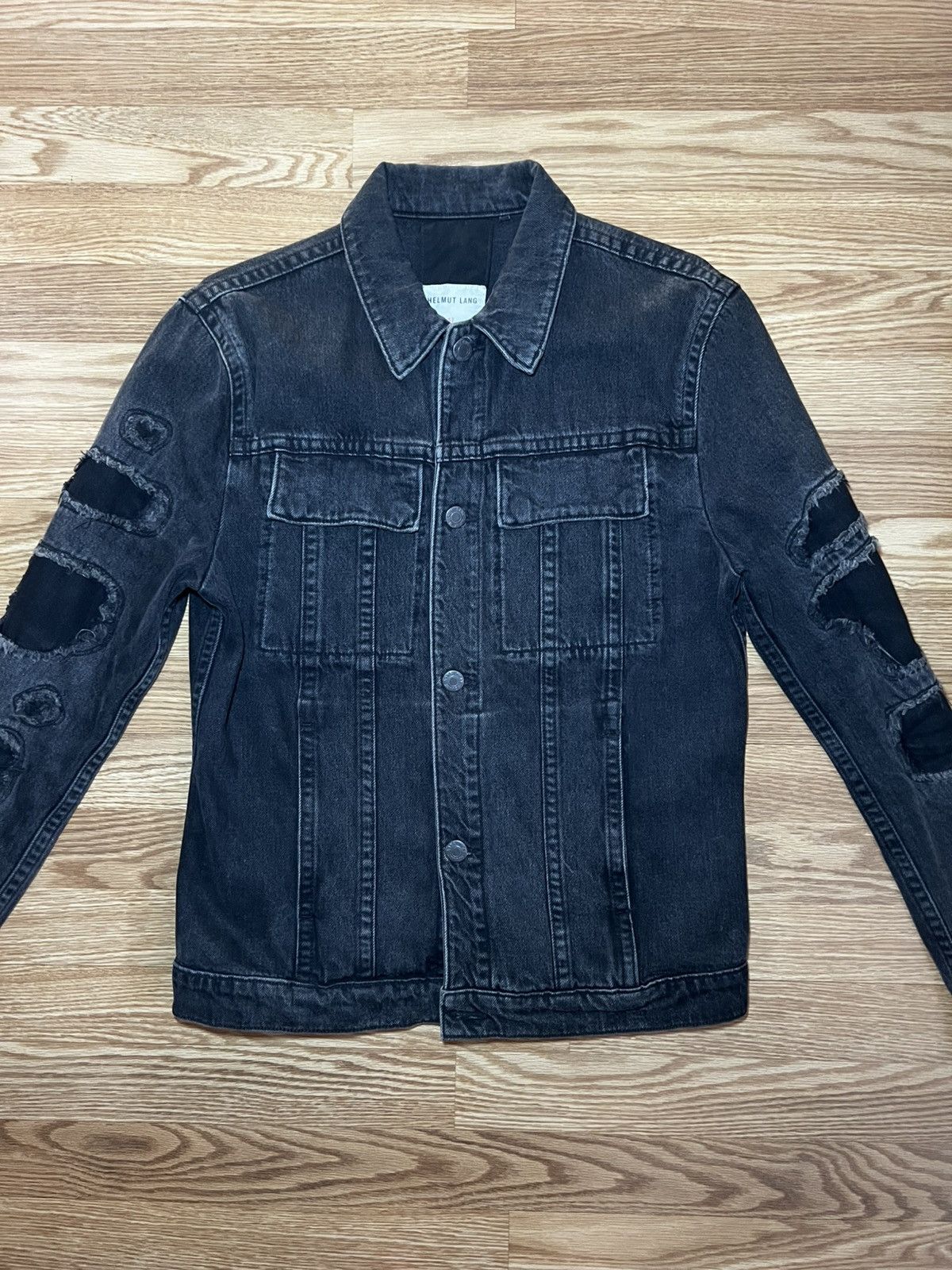 Helmut Lang Helmut Lang 1999 coated black denim jacket | Grailed