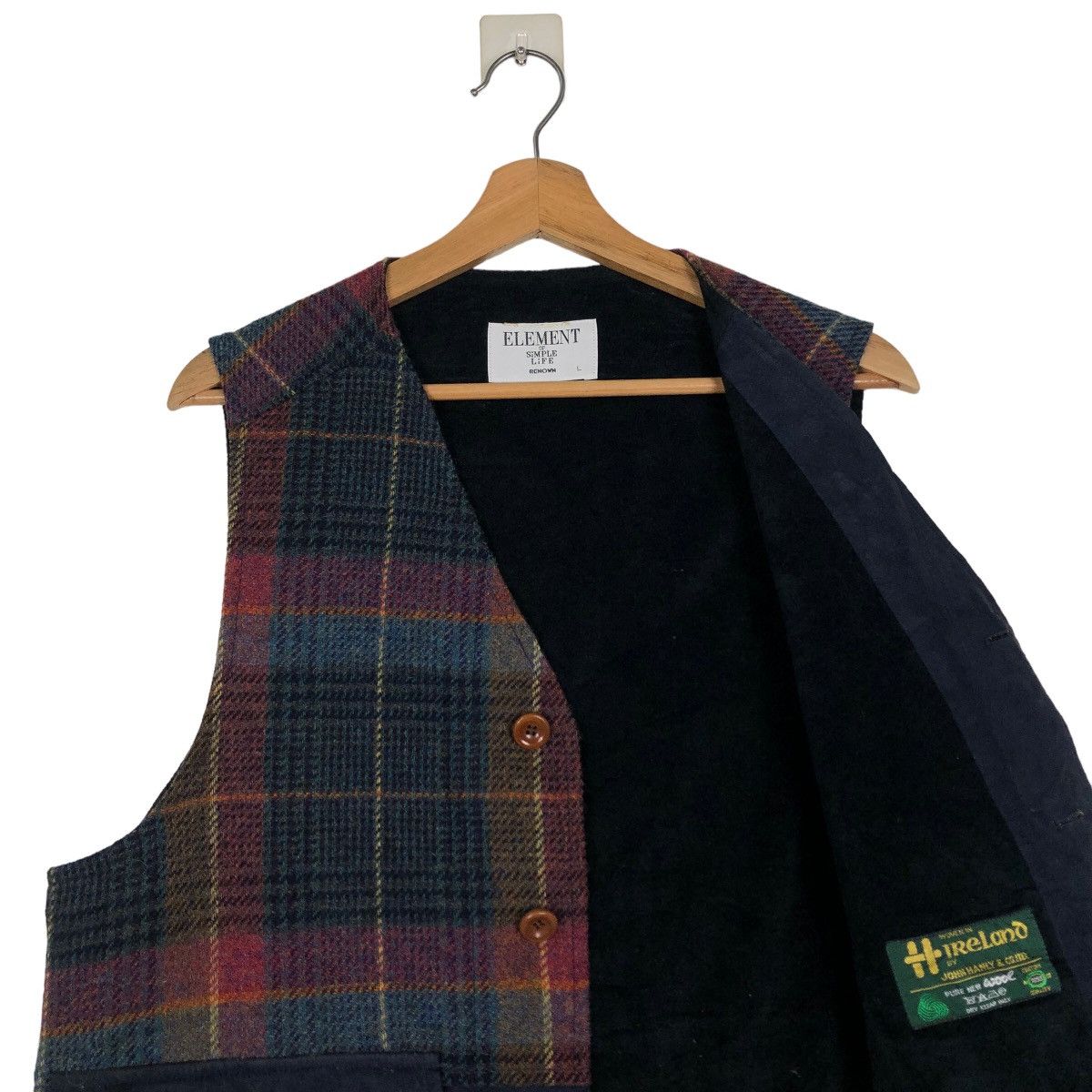 Japanese Brand 🔥Vintage Wool Waist Coats Tartan Design Woven in Ireland Size US L / EU 52-54 / 3 - 12 Thumbnail