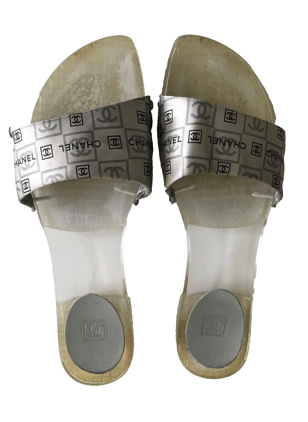Chanel Chanel logo satin and leather mules Size US 8 / IT 38 - 2 Thumbnail