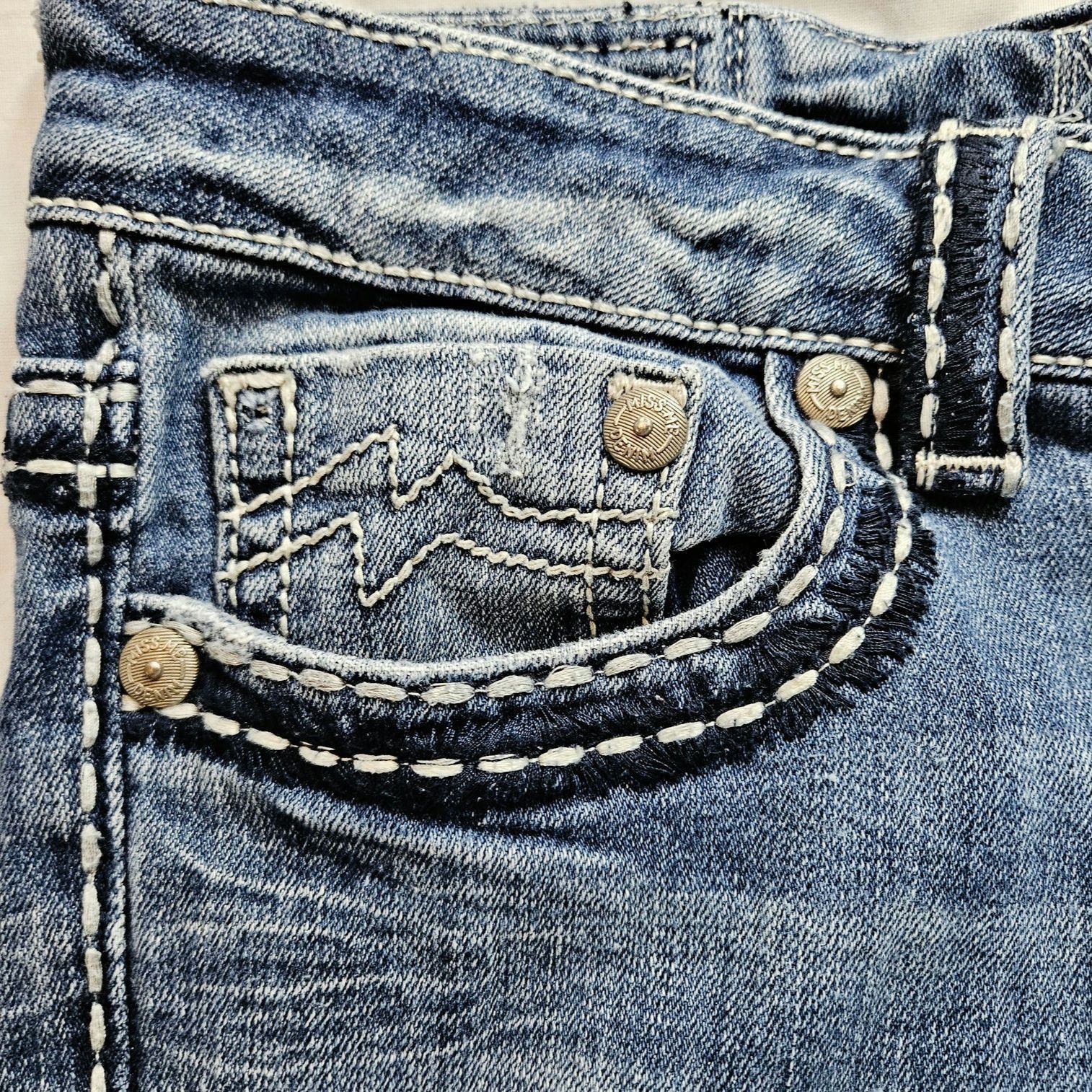 Miss Me Y2K Miss Me Women Junior Boyfriend Crop Jeans Sz. 27x25 Blue Size 27" / US 4 / IT 40 - 5 Thumbnail
