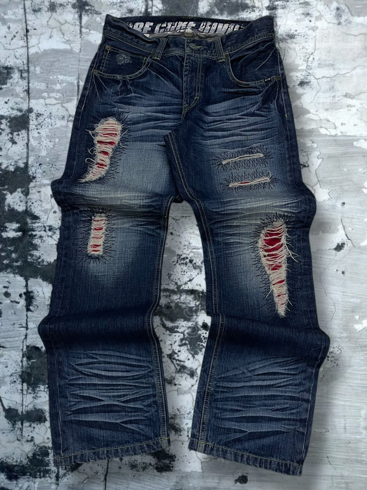 Hysteric Glamour Rare VTG 1990s Designer More Core Division Distressed Denim Size US 32 / EU 48 - 1 Thumbnail