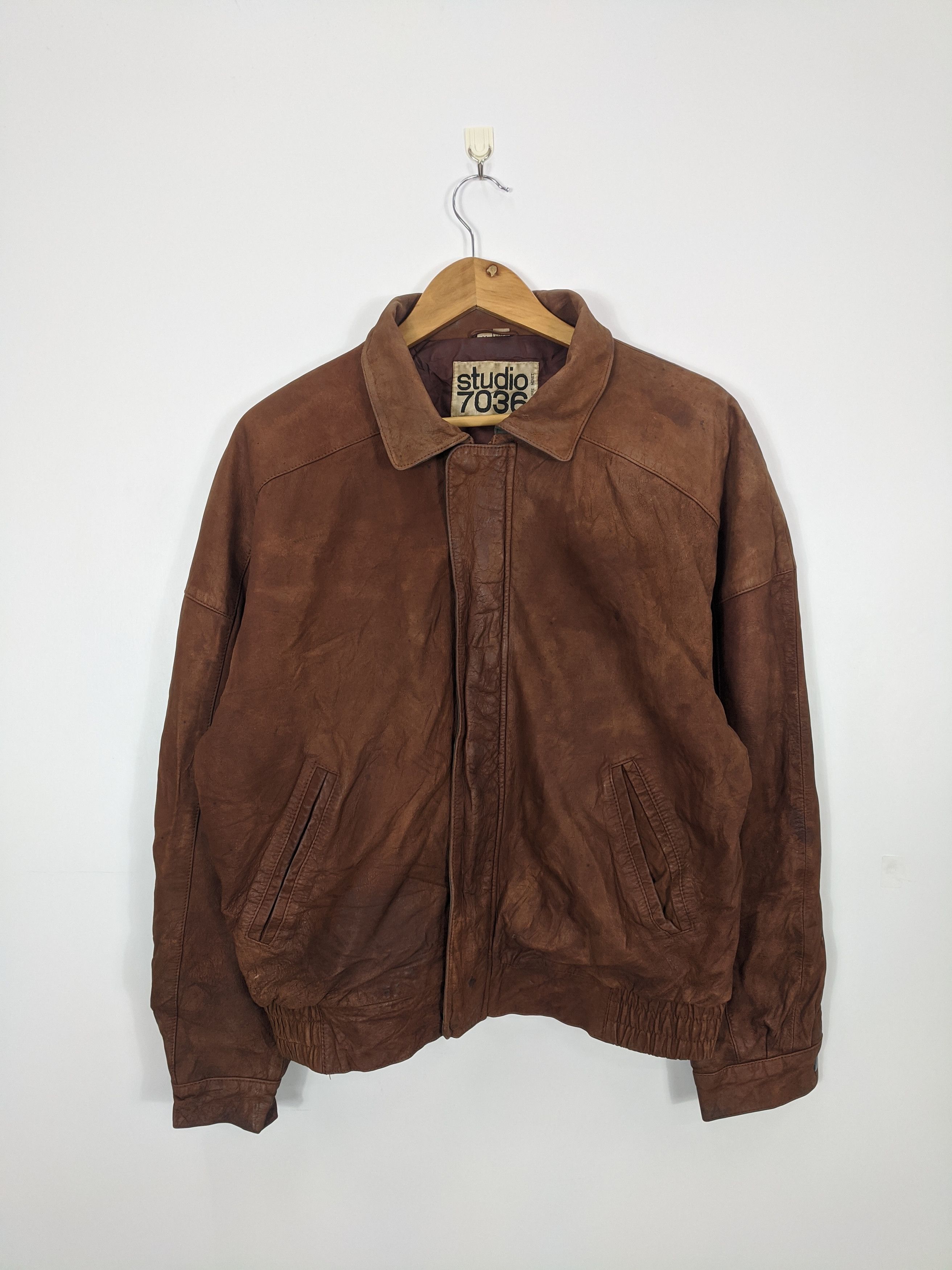 Vintage Vintage 80s Studio 7036 Leather Jacket J0347 Size US M / EU 48-50 / 2 - 1 Thumbnail