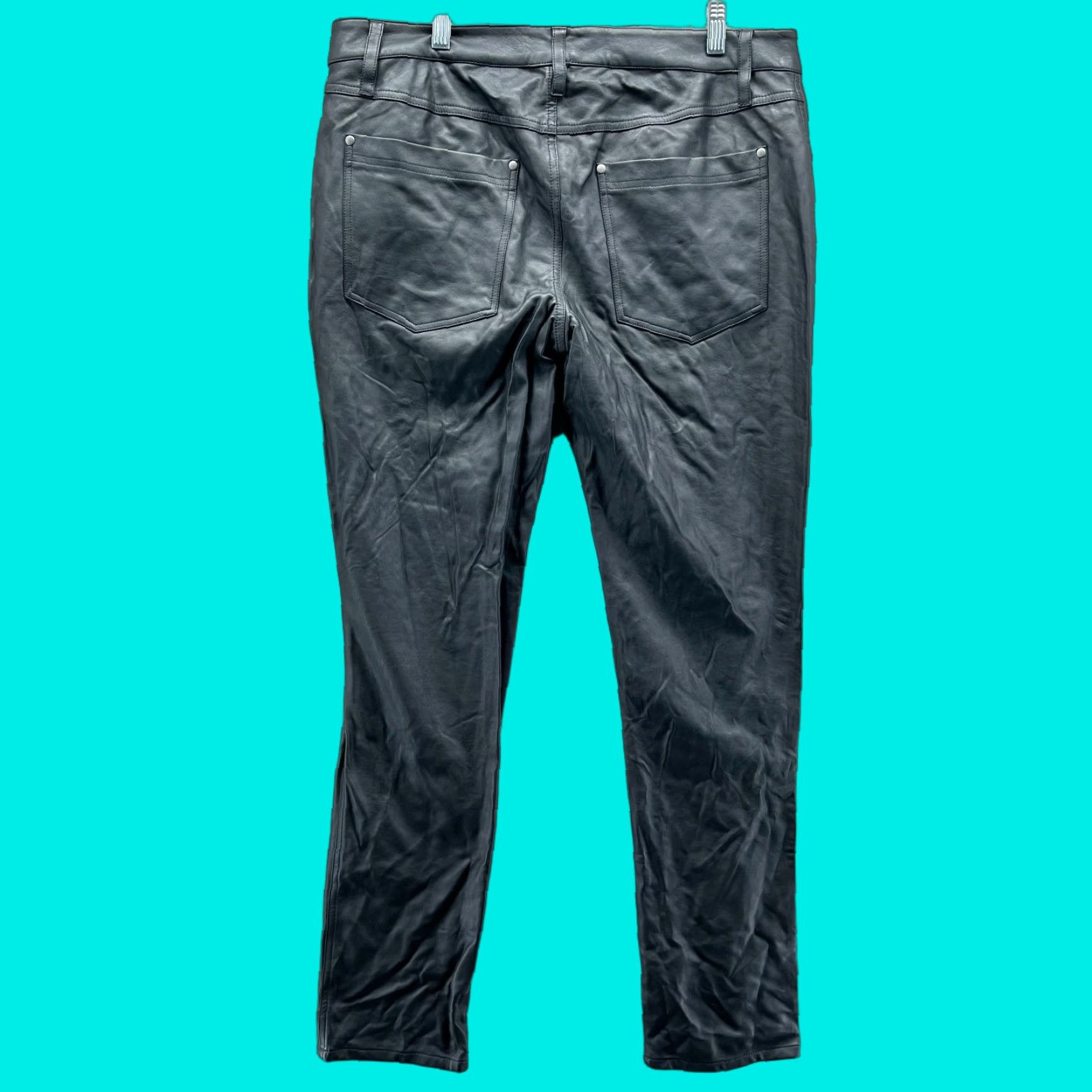 Trippen VINTAGE Tripp NYC Pants Men 34 Black Faux Leather Punk Goth Slim Rock Daang Goodman Y2K Size US 34 / EU 50 - 1 Thumbnail