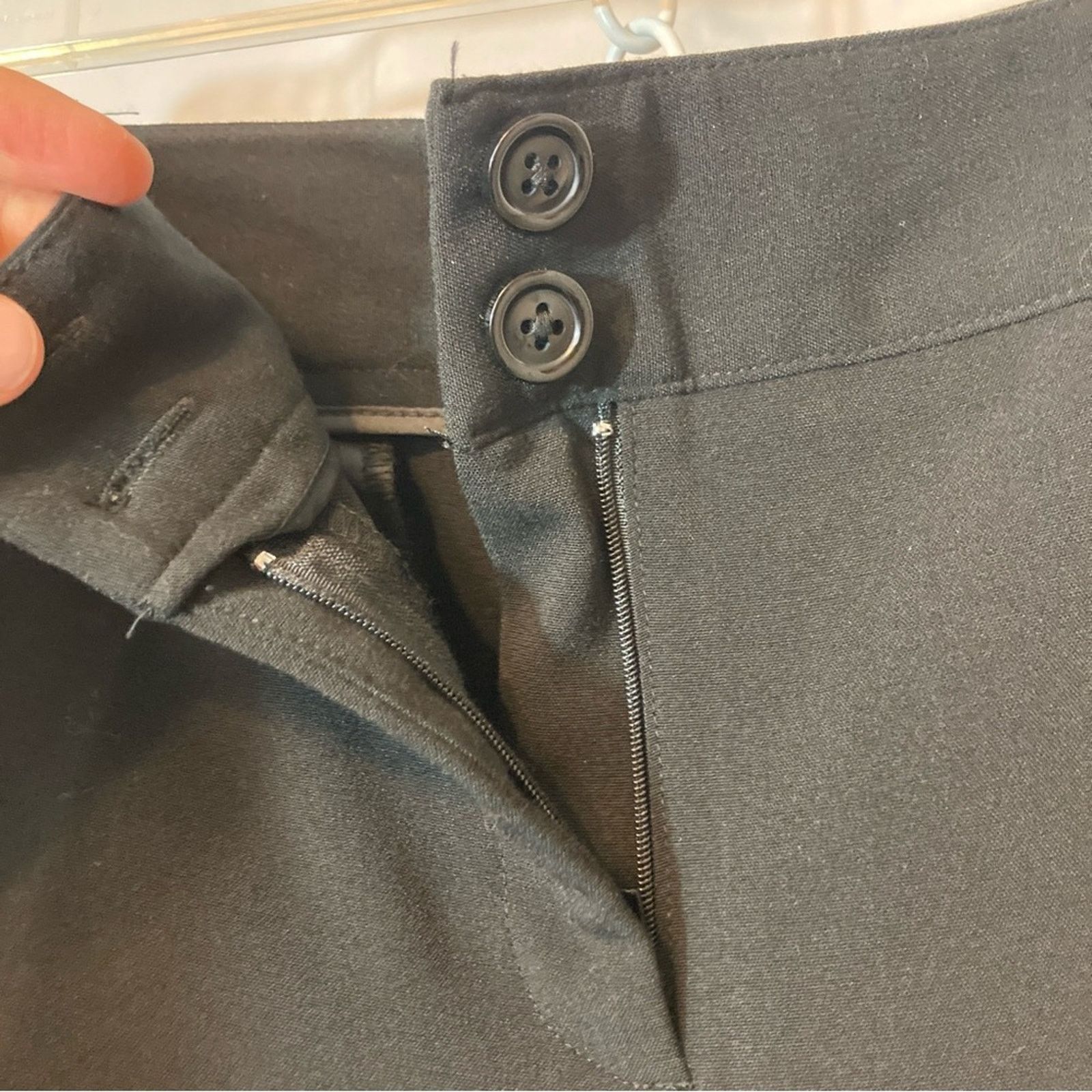 Other Counterparts Black Wide Leg Cropped Capri Dress Slacks Pants Size 32" / US 10 / IT 46 - 4 Thumbnail