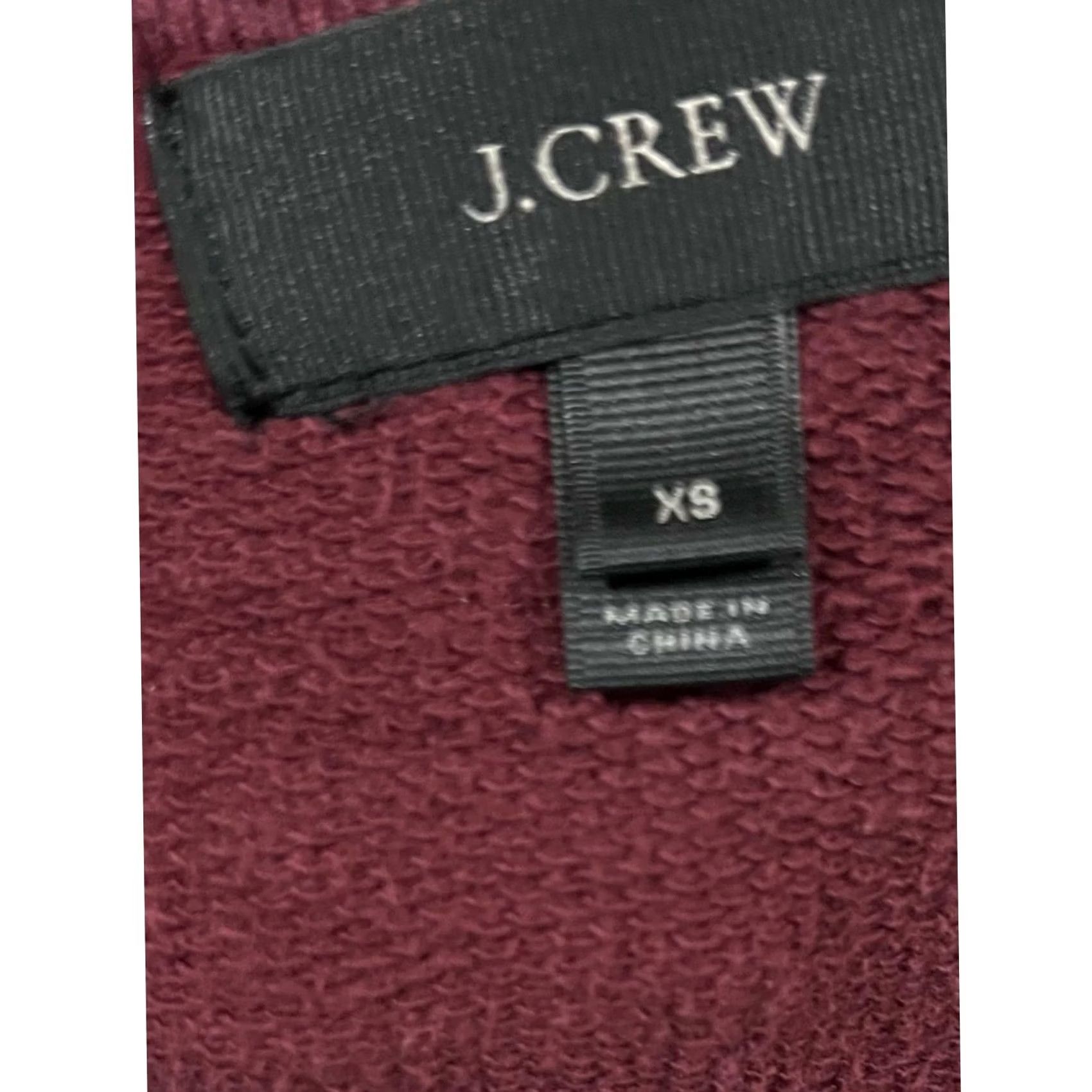 J.Crew J.CREW Women's Tunic Sweatshirt Side Zippers Burgundy Red Cotton Pullover XS Shirt Womens Regular 100% Cotton Zipper Tunic Red Burgundy XS Size XS / US 0-2 / IT 36-38 - 6 Thumbnail