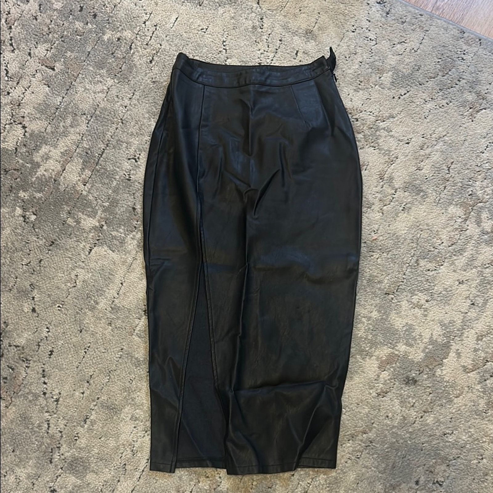 &Daughter Hot Miami Styles • Vegan leather skirt with side slit • S Size 26" / US 2 / IT 38 - 1 Thumbnail