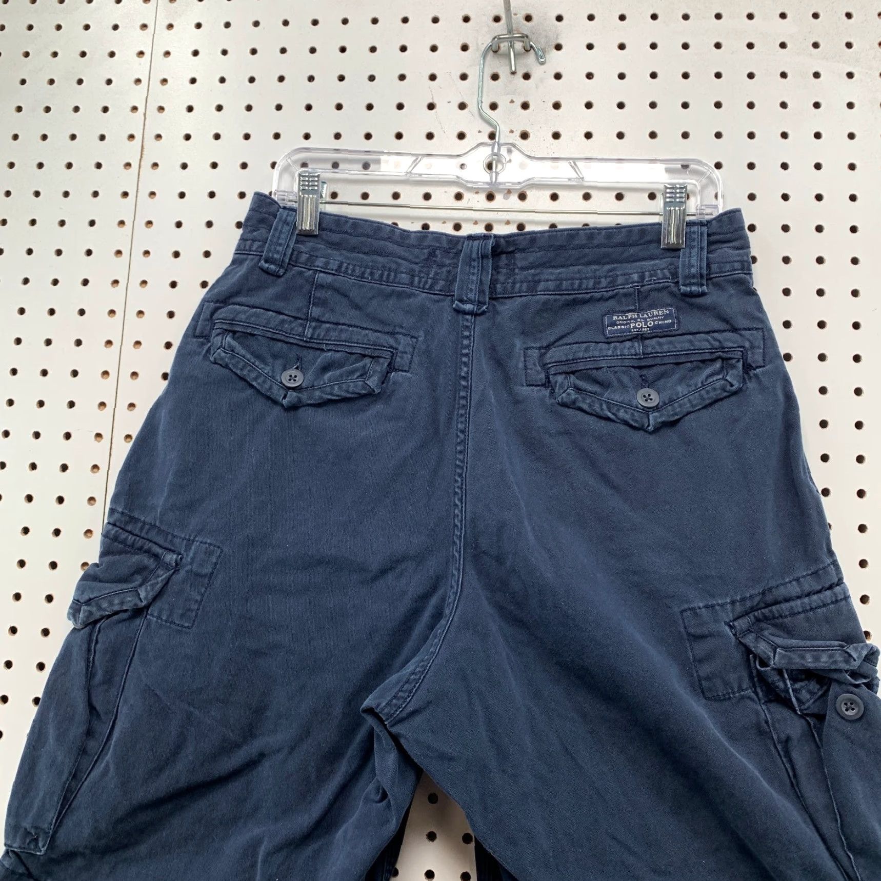 Polo Ralph Lauren VINTAGE Polo Ralph Lauren Cargo Shorts Mens 33x10 Blue Military Utility Pocket Shorts Size US XS / EU 42 / 0 - 7 Thumbnail