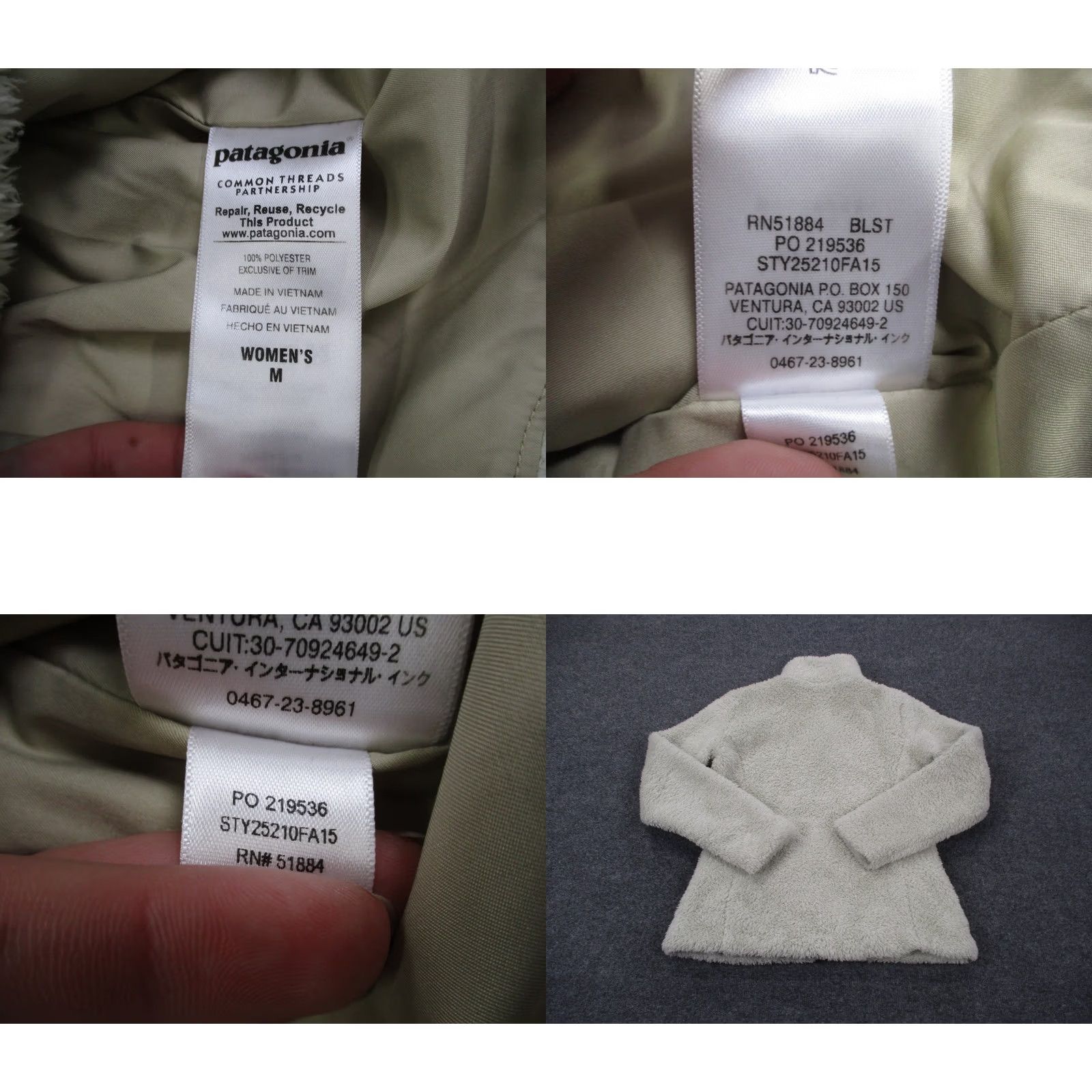 Patagonia Patagonia Jacket Womens M Beige Fuzzy Fleece Sherpa Outdoor Hiking Camping Windbreaker Full Zip Pockets Outdoor Womens M Beige Patagonia Jacket Size M / US 6-8 / IT 42-44 - 8 Thumbnail