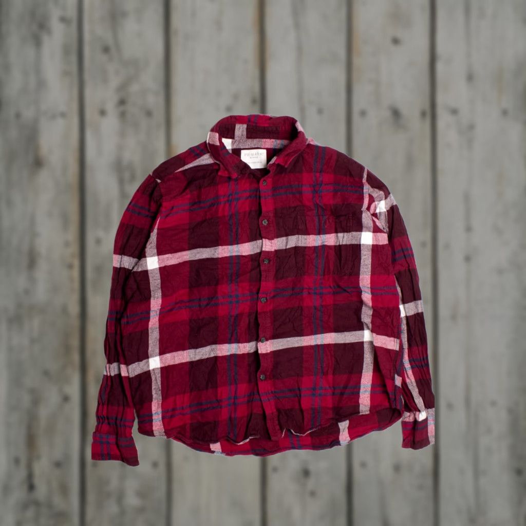 Primark VINTAGE Primark Red Flannel Shirt X-Large Plaid Button Down Shirt XL Red Cotton Mens Women? Size US XL / EU 56 / 4 - 1 Thumbnail