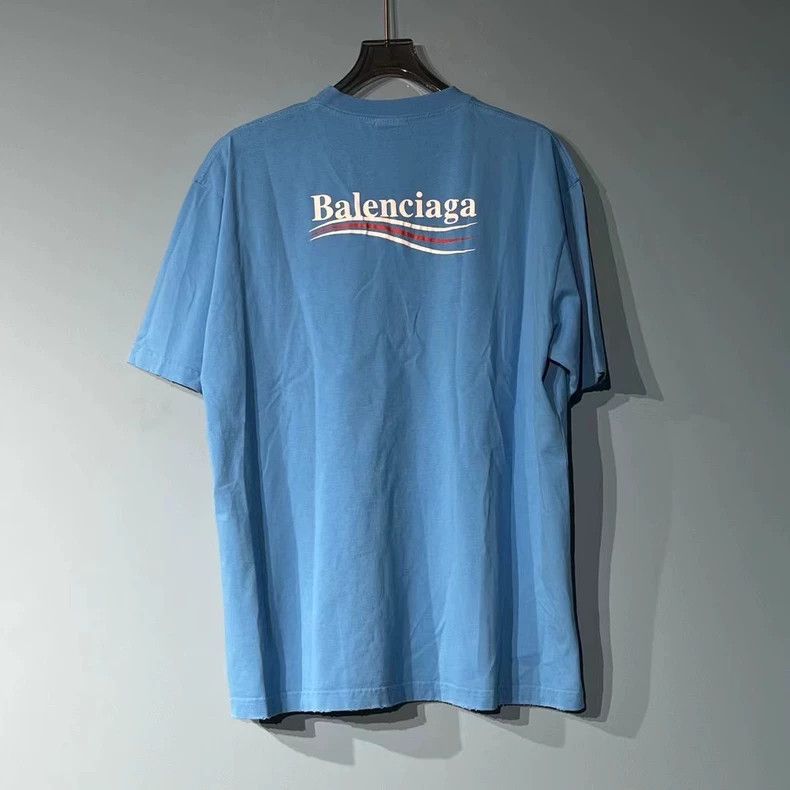 Balenciaga Balenciaga Blue cola print logo short sleeve Size US M / EU 48-50 / 2 - 2 Thumbnail