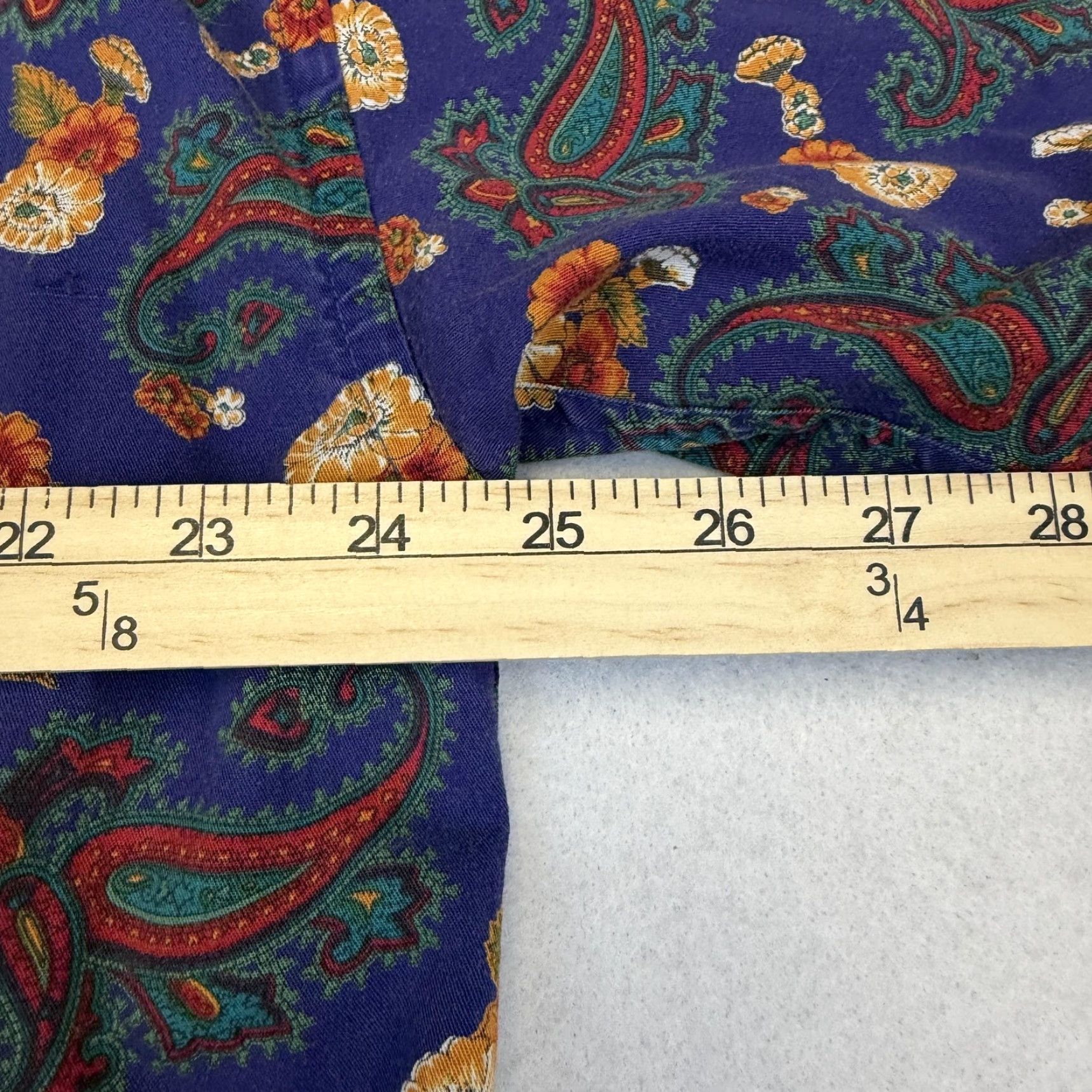 Architect VINTAGE Architect Shirt Mens Large Blue Paisley Floral Short Sleeve Button Up Cotton Size US L / EU 52-54 / 3 - 7 Thumbnail