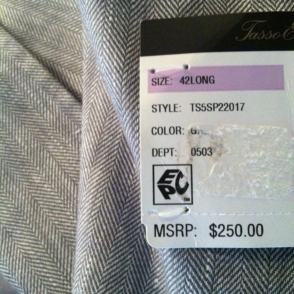 Tasso Elba TASSO ELBA MENS NEW 62%LINEN38%VISCOSE SPORT COAT BLAZER 42L Size 42L - 14 Thumbnail