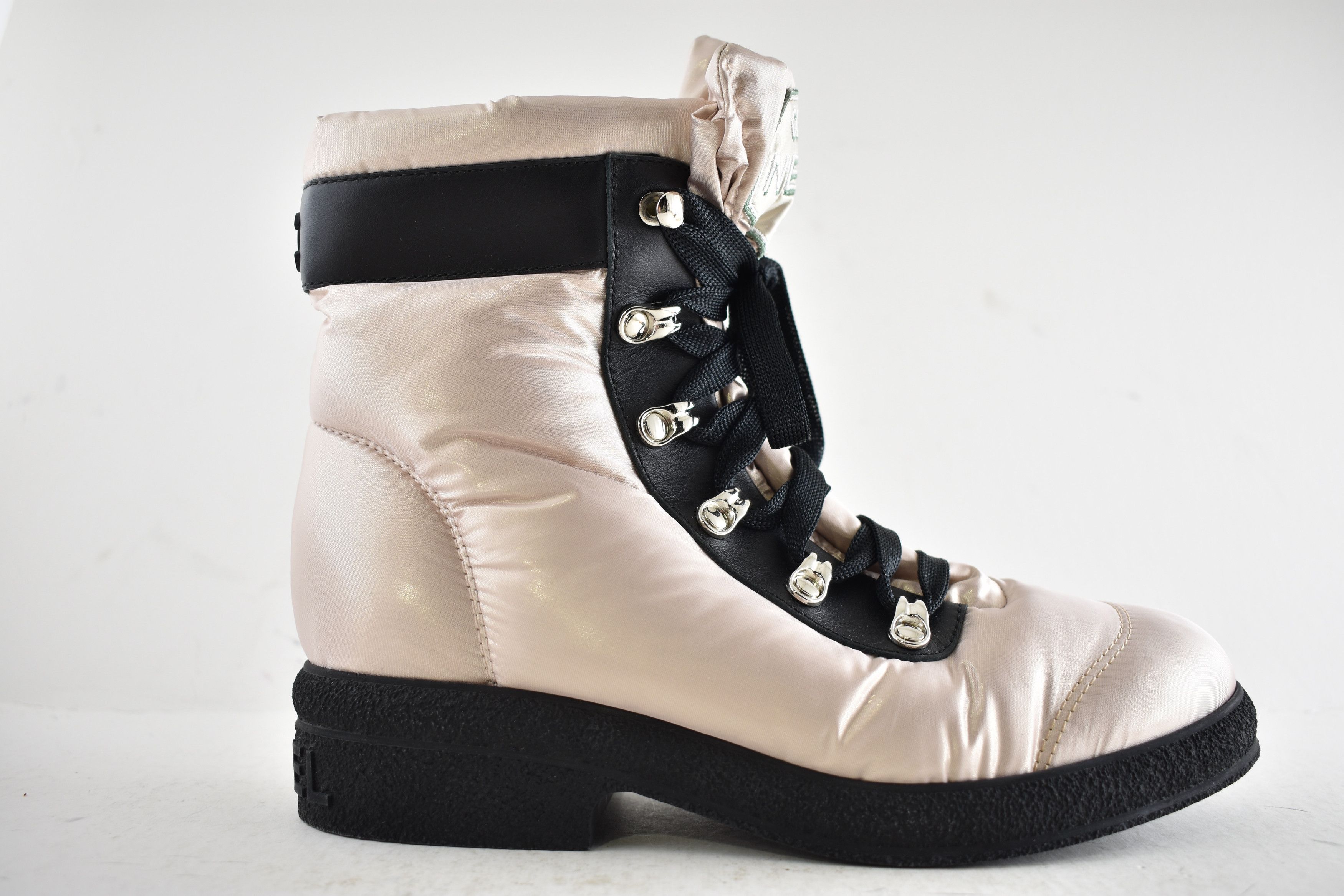 Chanel 18B Coco Neige Black Snow Winter Lace Up Tie Combat Boots 42 Size US 12 / IT 42 - 2 Thumbnail