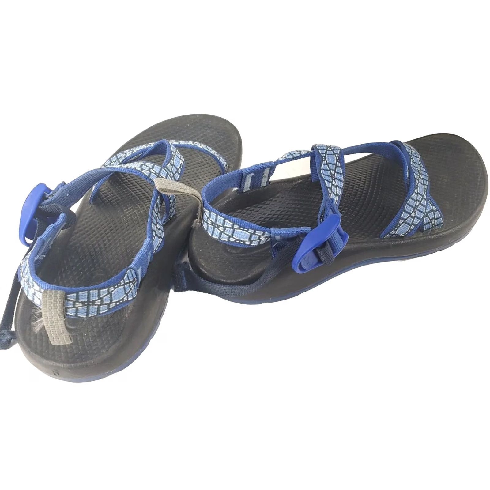 Chaco Chaco Z/Cloud Sandal Blue Geometric Women's Sandal 6 US EUC Wind Casual Outdoor Hiking Beach Adjustable Strap Buckle M Polyester Jacquard Webbing Size US 6 / IT 36 - 3 Thumbnail