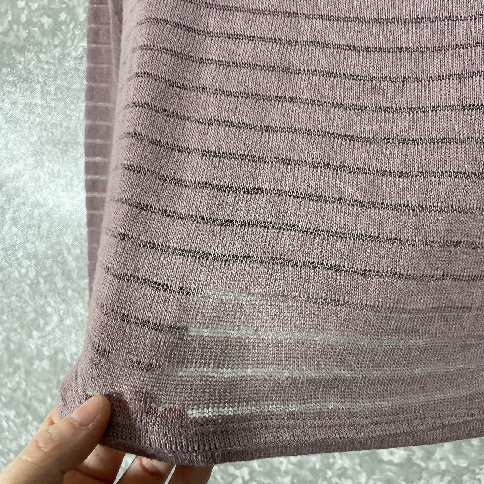 14th & Union 14th & Union Purple Sheer Stripe Oversized Knit Top - Small Size S / US 4 / IT 40 - 3 Thumbnail