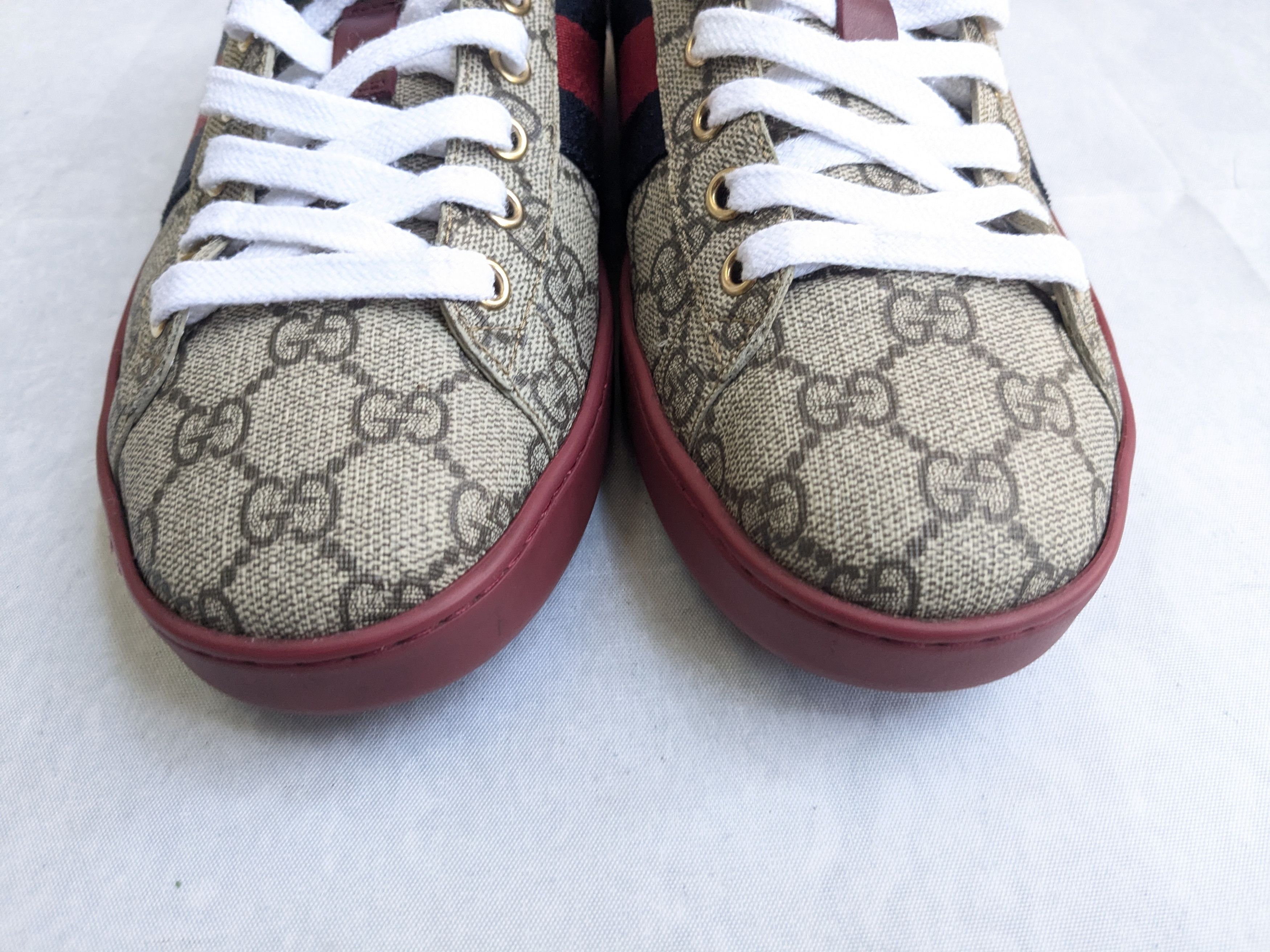 Gucci Gucci Ace GG Supreme Sneakers 429445 Red 8.5 Size US 8.5 / EU 41-42 - 3 Thumbnail