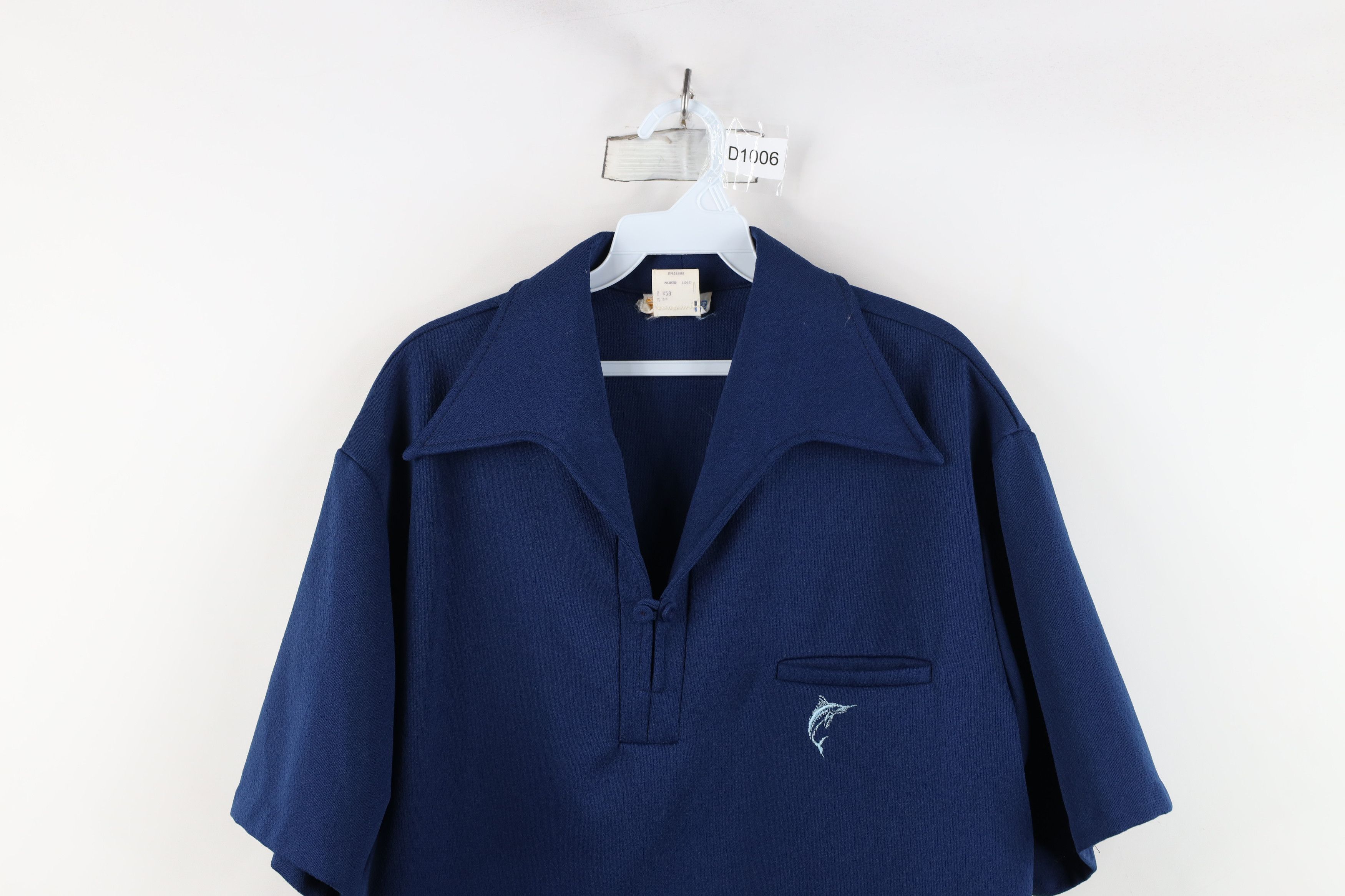 Vintage Vintage 50s 60s Rockabilly Fish Knit Collared Polo Shirt USA Size US XL / EU 56 / 4 - 2 Thumbnail