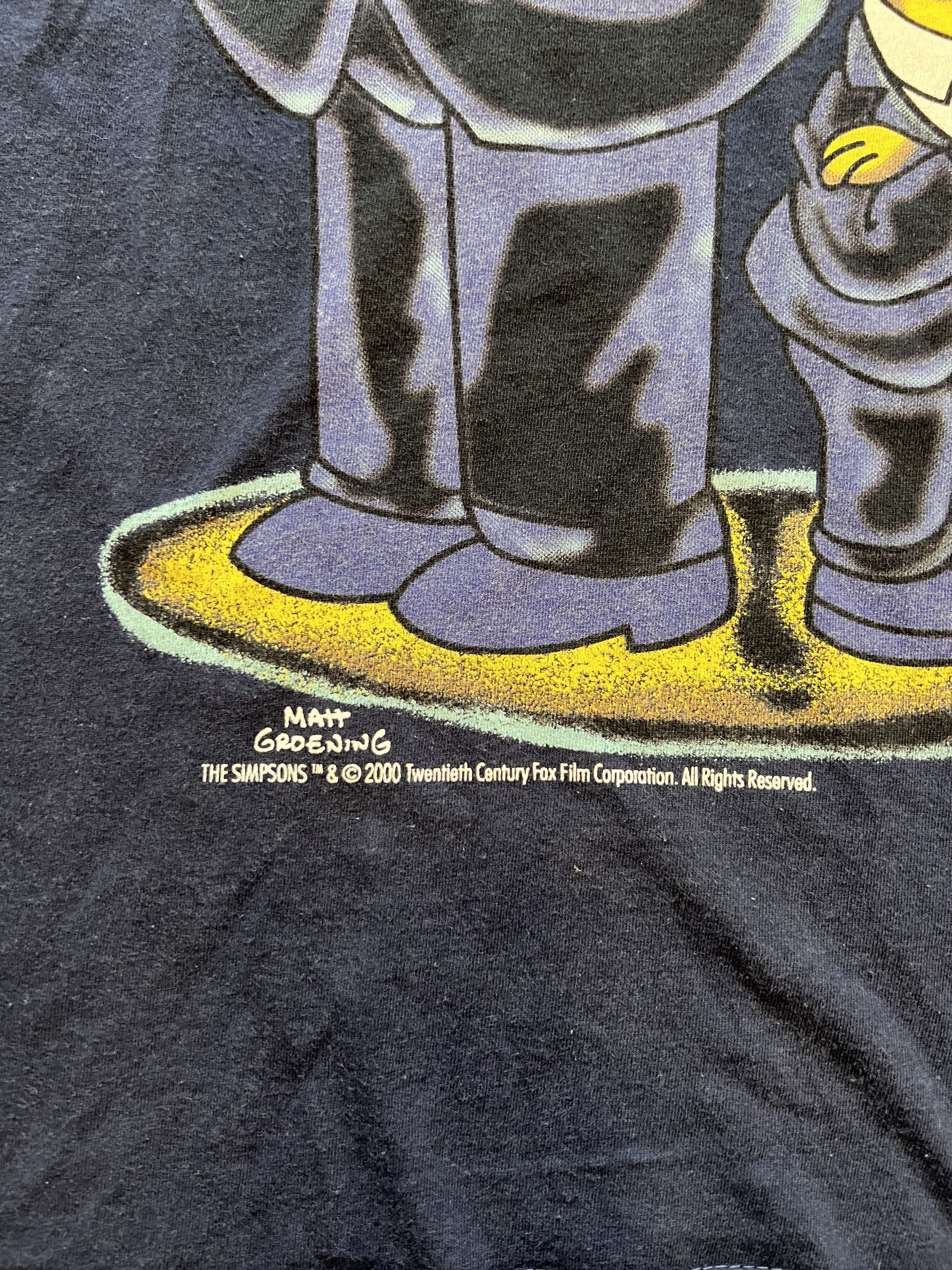 Cartoon Network Vintage The Simpsons Bart And Homer Men in Black Tee Size US XL / EU 56 / 4 - 3 Thumbnail
