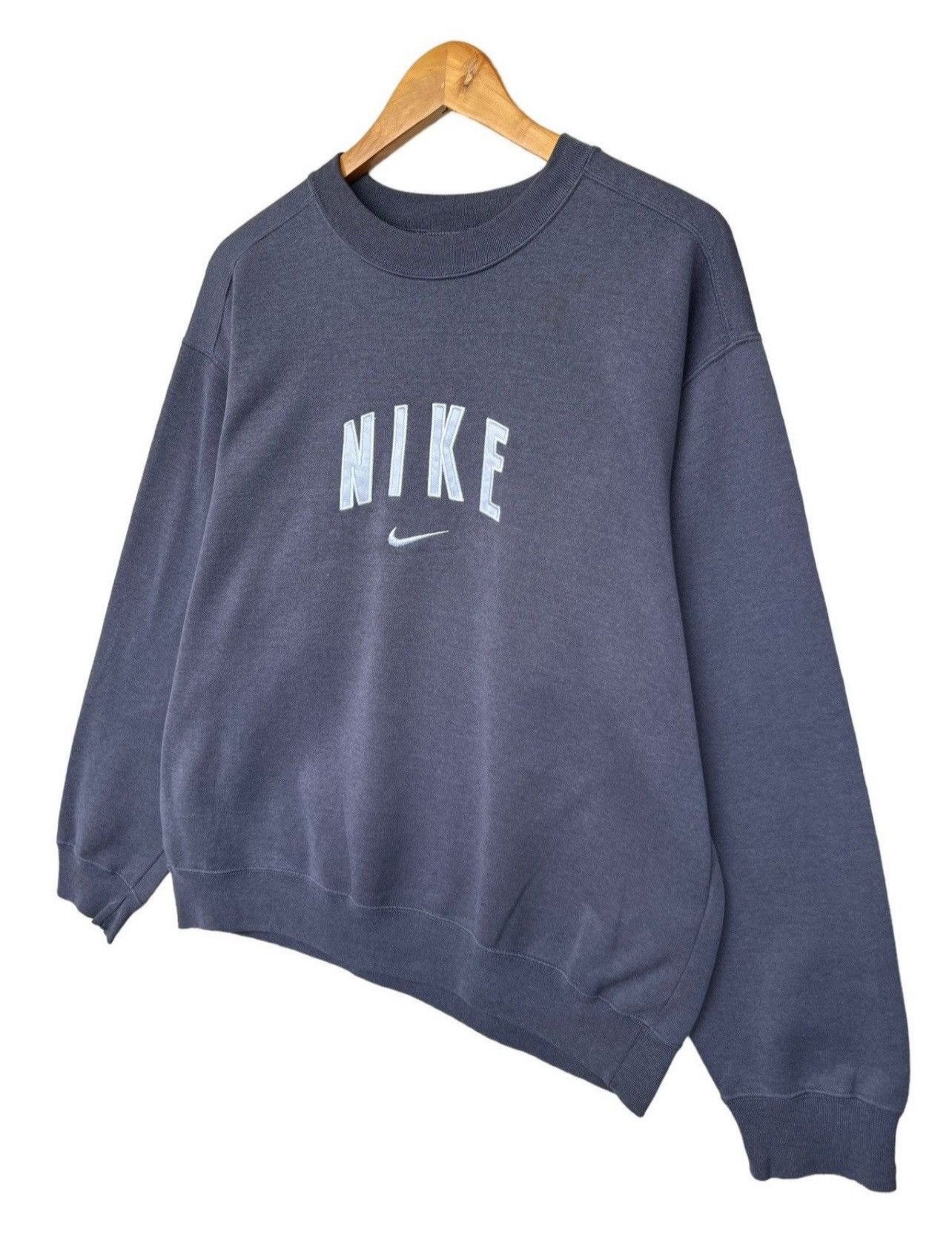 Nike × Vintage Vintage Nike Center Swoosh Spellout Baggy Sweatshirt Size US S / EU 44-46 / 1 - 4 Thumbnail