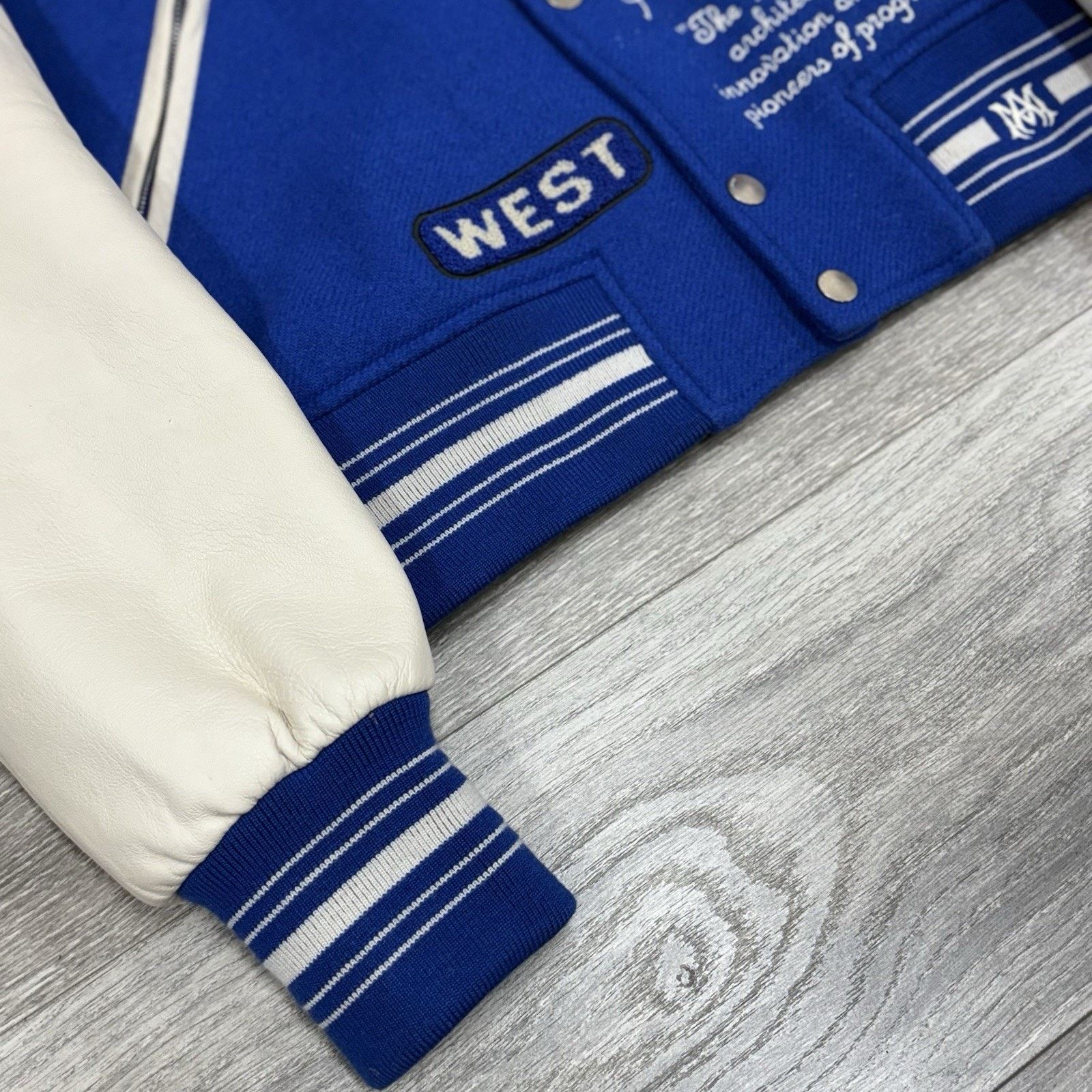Amiri Amiri Dream Team Varsity Jacket ' Blue ' | WORN 3x Size US L / EU 52-54 / 3 - 3 Thumbnail